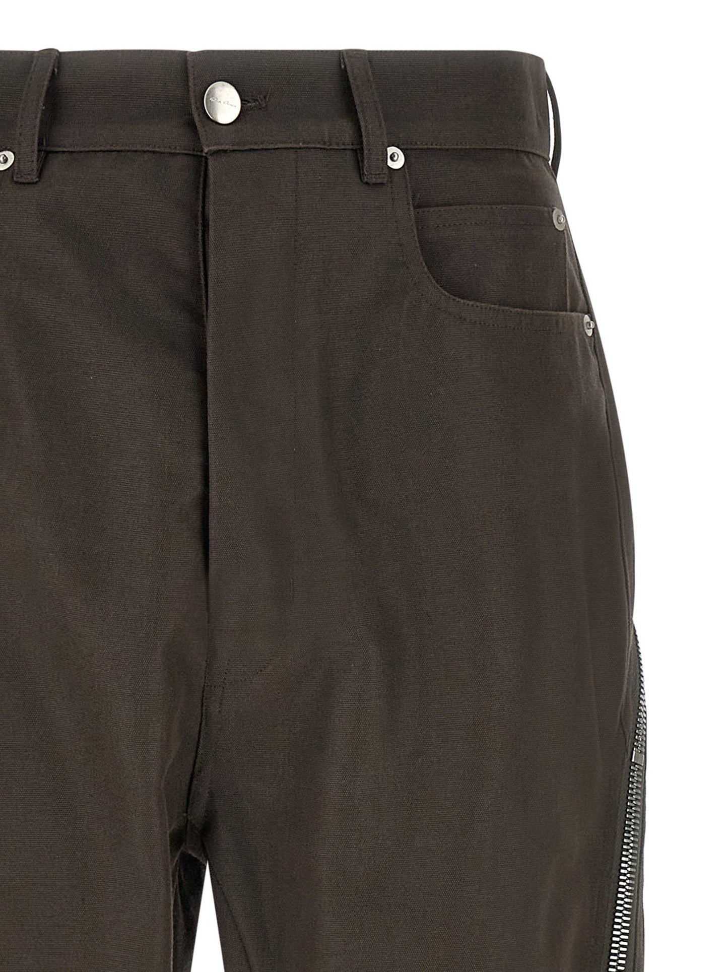 Casual Pants by Rick Owens for men in nylon cotton brown features a polished silhouette with a polished , reaching a polished long and finished with a polished high rise.