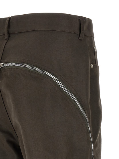 Casual Pants by Rick Owens for men in nylon cotton brown features an sartorial and long with a high rise cut for a sartorial finish.