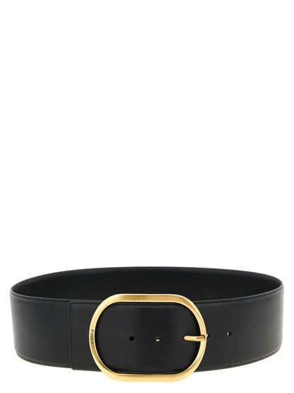 Belt by PINKO for women in bos taurus cowhide leather black features a bohemian chic silhouette, showcasing the bohemian chic Bos Taurus Cowhide Leather Belt design with a sophisticated bohemian chic finish.
