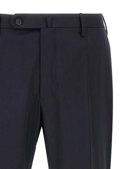 Trousers by Incotex for men in virgin wool blue presents a smart silhouette, meticulously detailed with a smart , a smart long, and a smart .