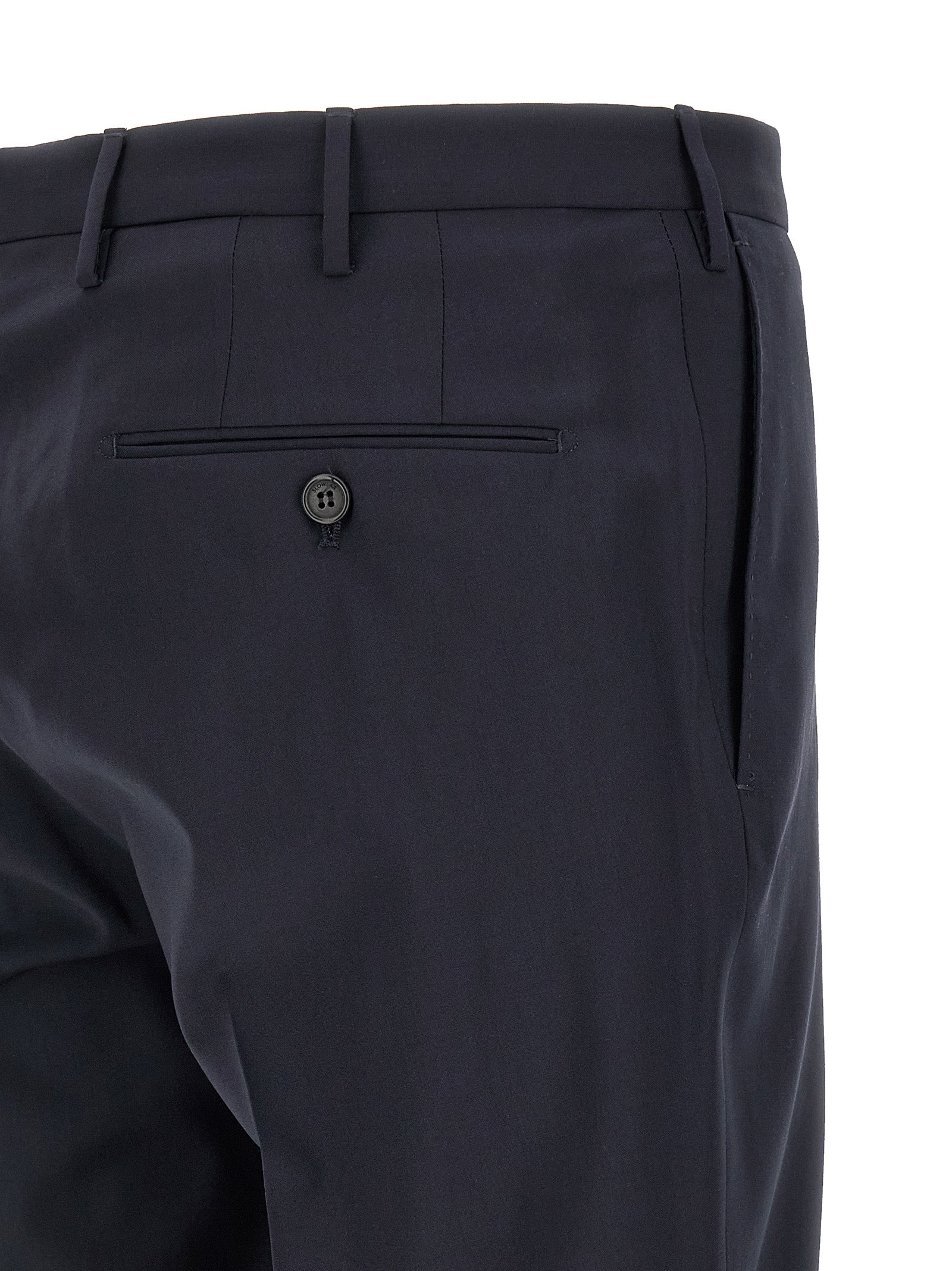 Trousers by Incotex for men in virgin wool blue features a tailored silhouette with a tailored , defined by its long and a sophisticated .