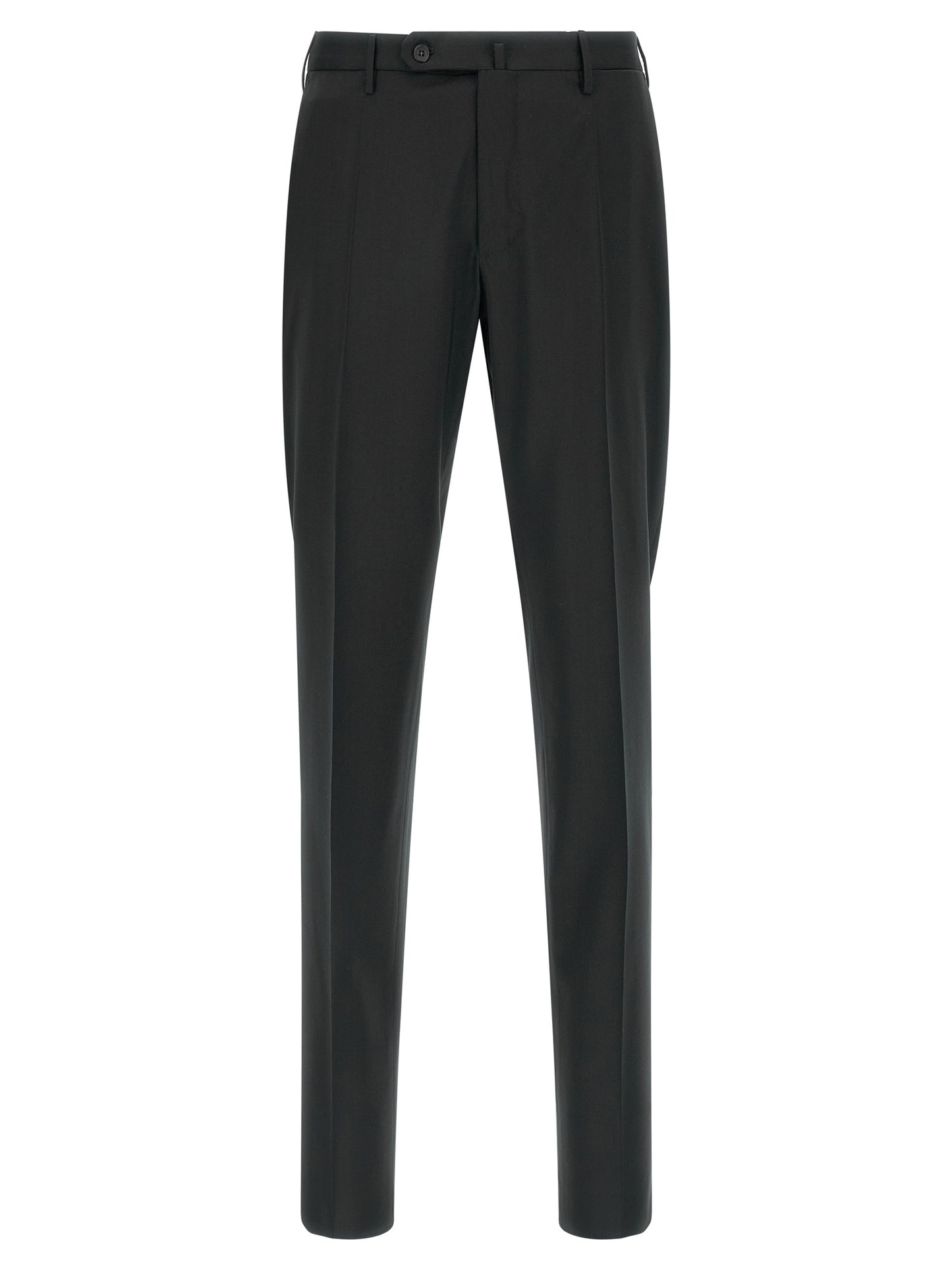 Trousers by Incotex for men in virgin wool black features a tailored silhouette with a tailored , defined by its long and a sophisticated .