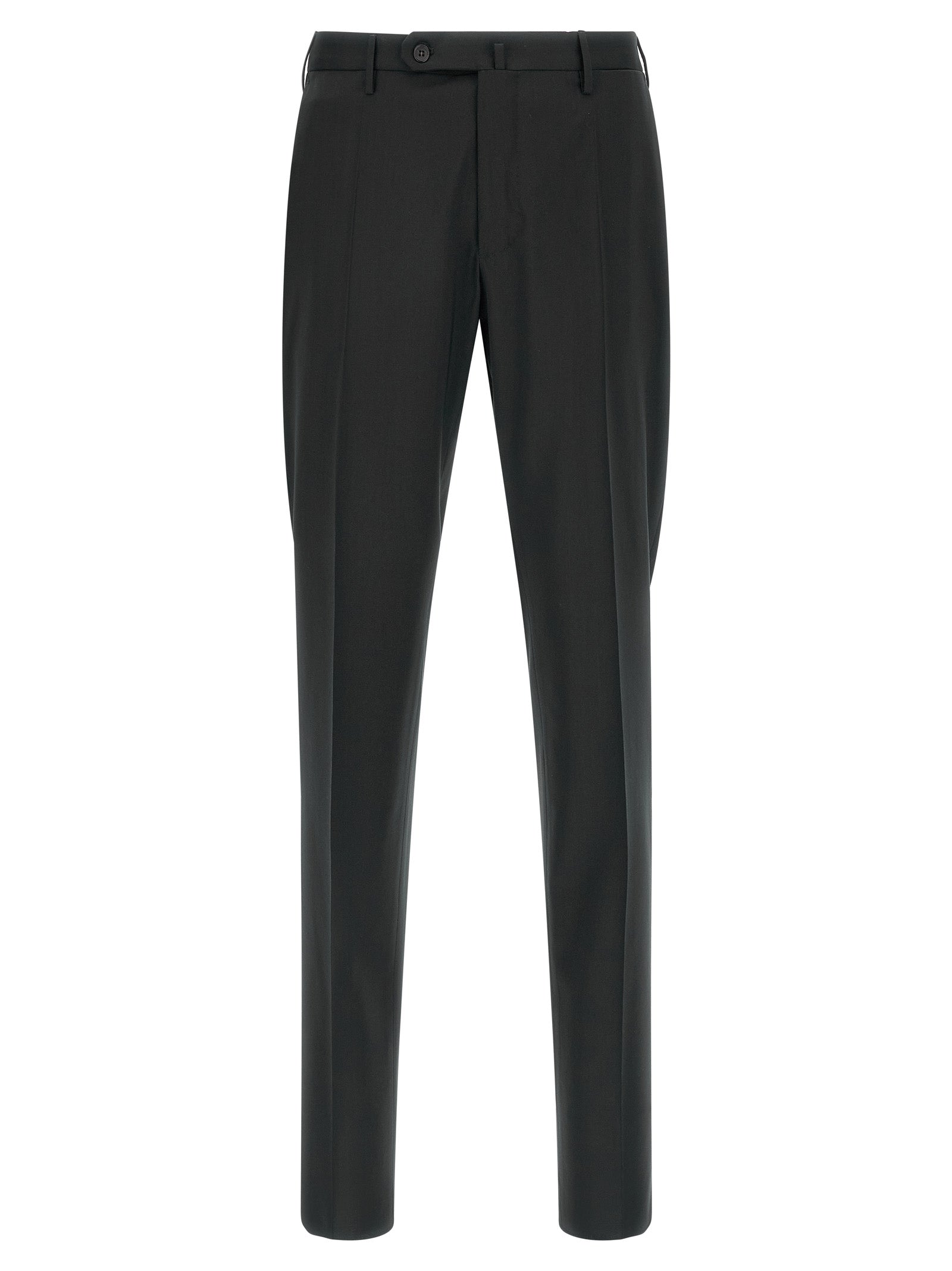 Trousers by Incotex for men in virgin wool black features a tailored silhouette with a tailored , defined by its long and a sophisticated .