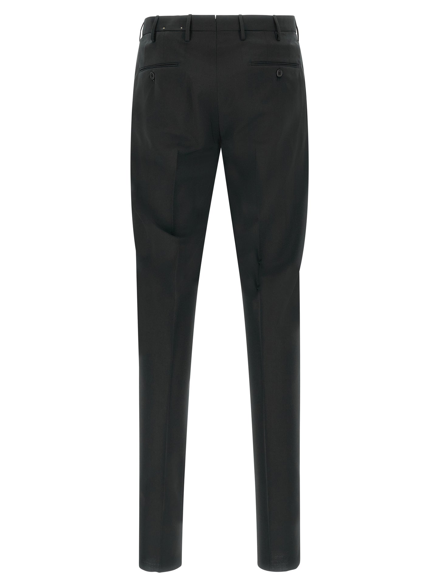 Trousers by Incotex for men in virgin wool black features a sculptural silhouette, showcasing a sculptural and long with a sophisticated for a sculptural finish.