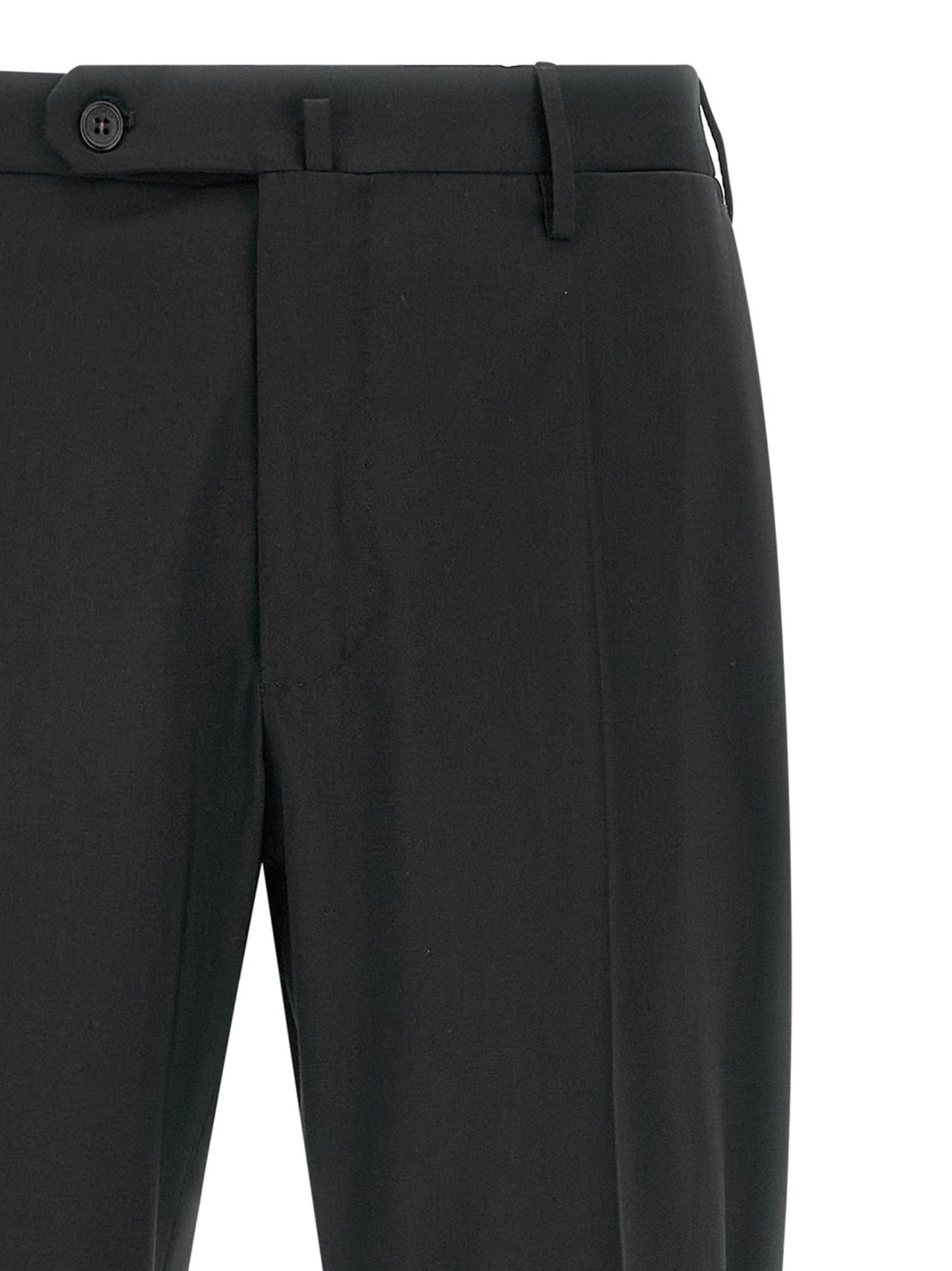 Trousers by Incotex for men in virgin wool black features a artisanal silhouette, showcasing a sophisticated with a long and for a artisanal finish.
