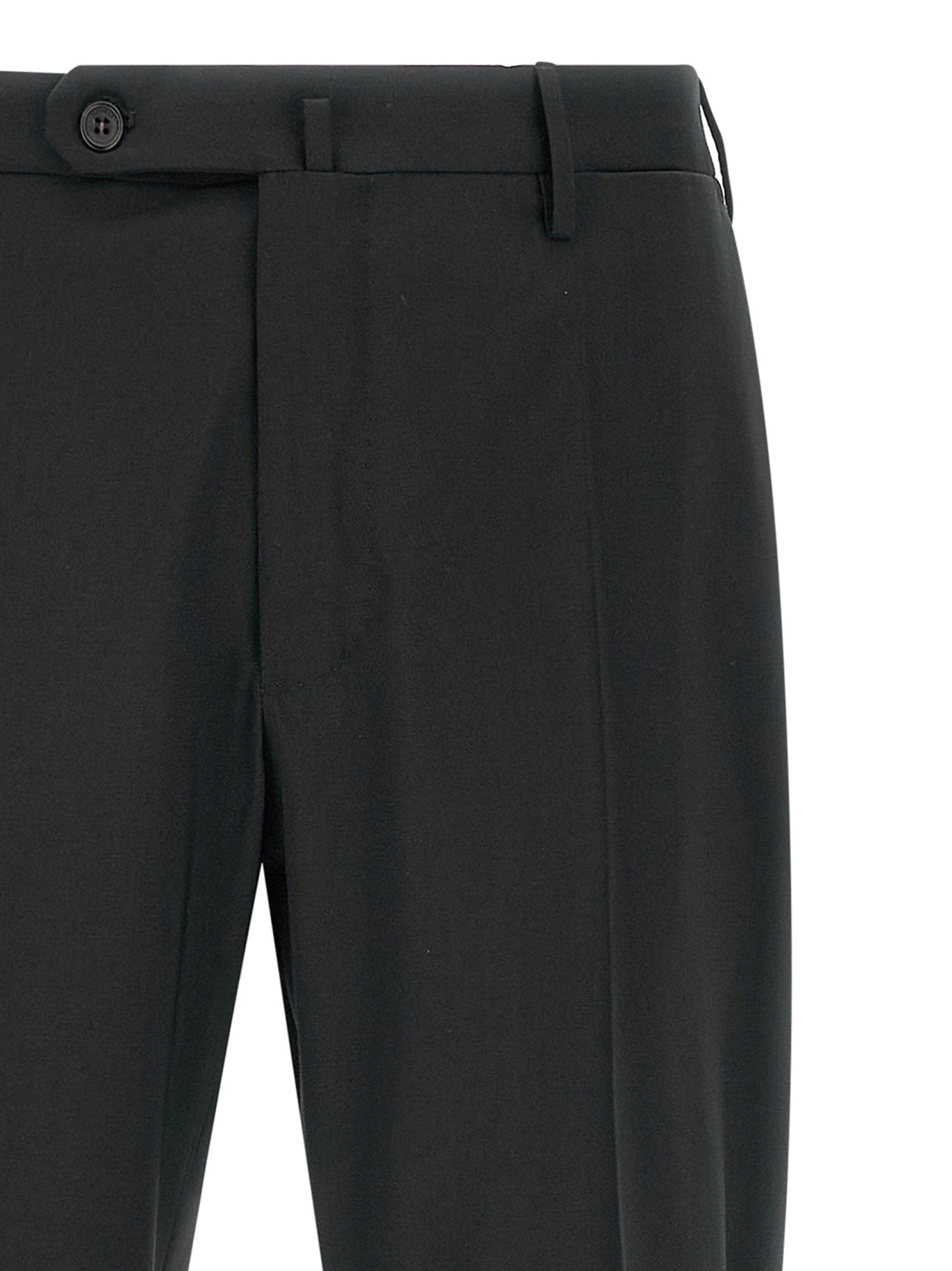 Trousers by Incotex for men in virgin wool black features a artisanal silhouette, showcasing a sophisticated with a long and for a artisanal finish.