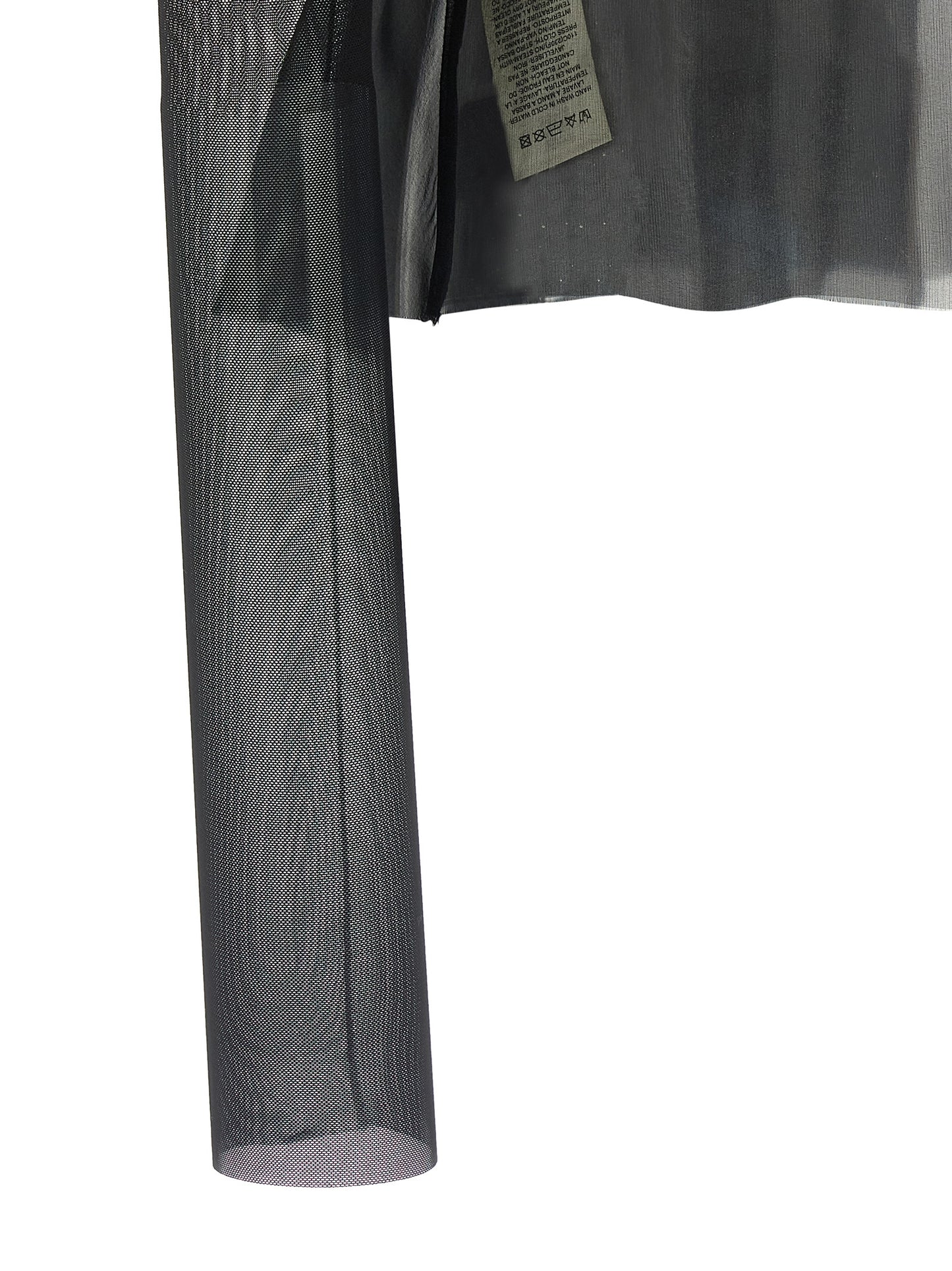 Overcoat by Rick Owens for women in silk nylon chiffon black & transparent features an voluminous silhouette, showcasing distinct and a voluminous for a truly voluminous aesthetic.