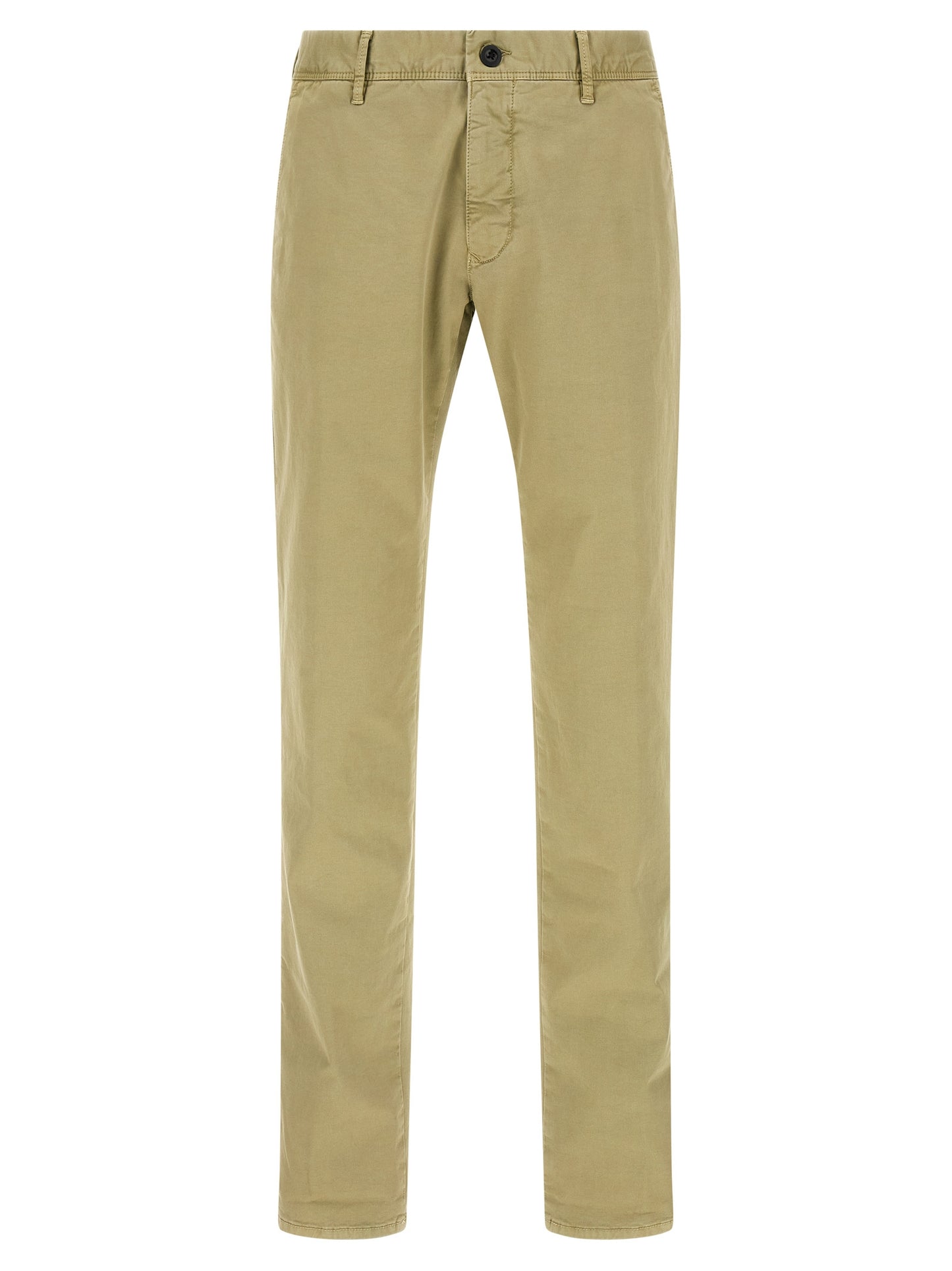 Incotex Men's Straight Leg Low Rise Stretch Cotton Casual Pants - Bicolour Green