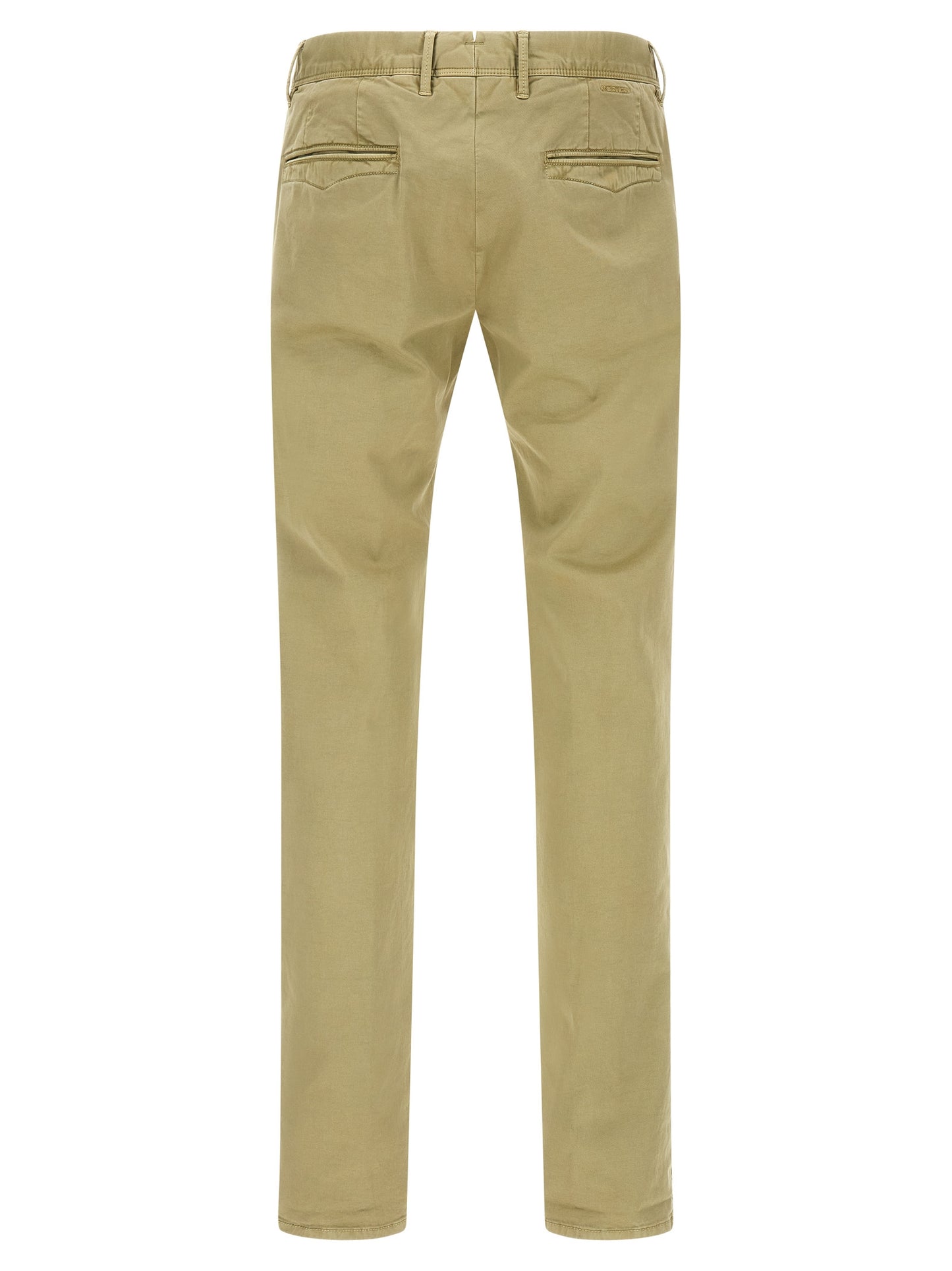 Incotex Men's Straight Leg Low Rise Stretch Cotton Casual Pants - Bicolour Green