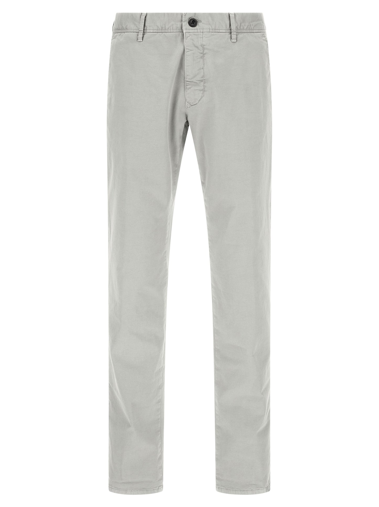 Casual Pants by Incotex for men in stretch cotton gray presents a tailored silhouette, showcasing a tailored straight-leg and long cut with a refined low rise for a truly tailored aesthetic.