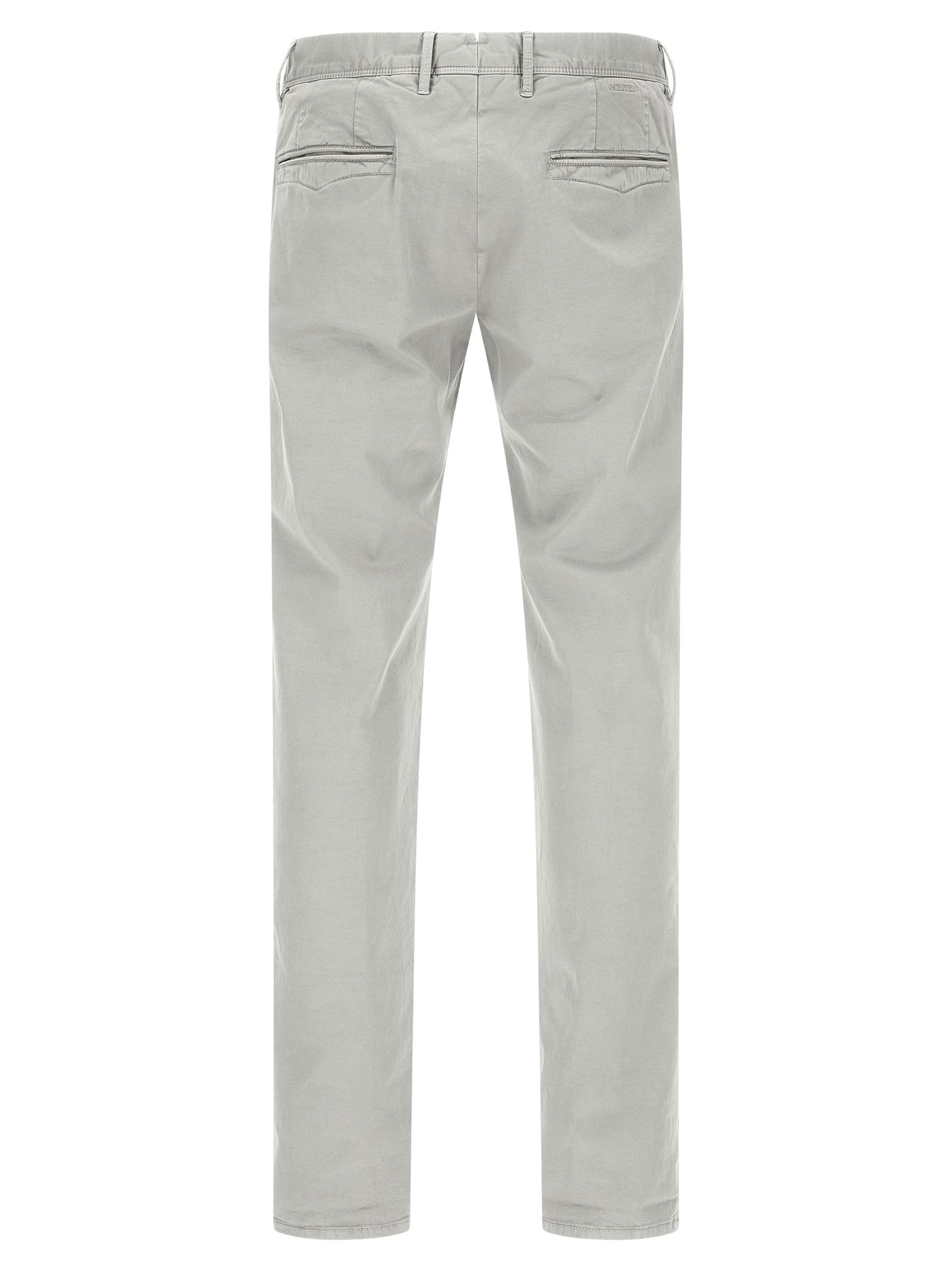 Casual Pants by Incotex for men in stretch cotton gray presents a refined pantology silhouette, artfully defined by a refined pantology straight-leg, long, and a sophisticated low rise.