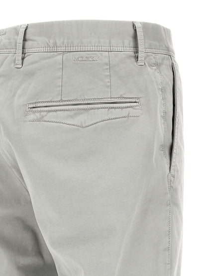 Casual Pants by Incotex for men in stretch cotton gray features a refined silhouette with a refined straight-leg, defined by a low rise and a refined long for a refined finish.