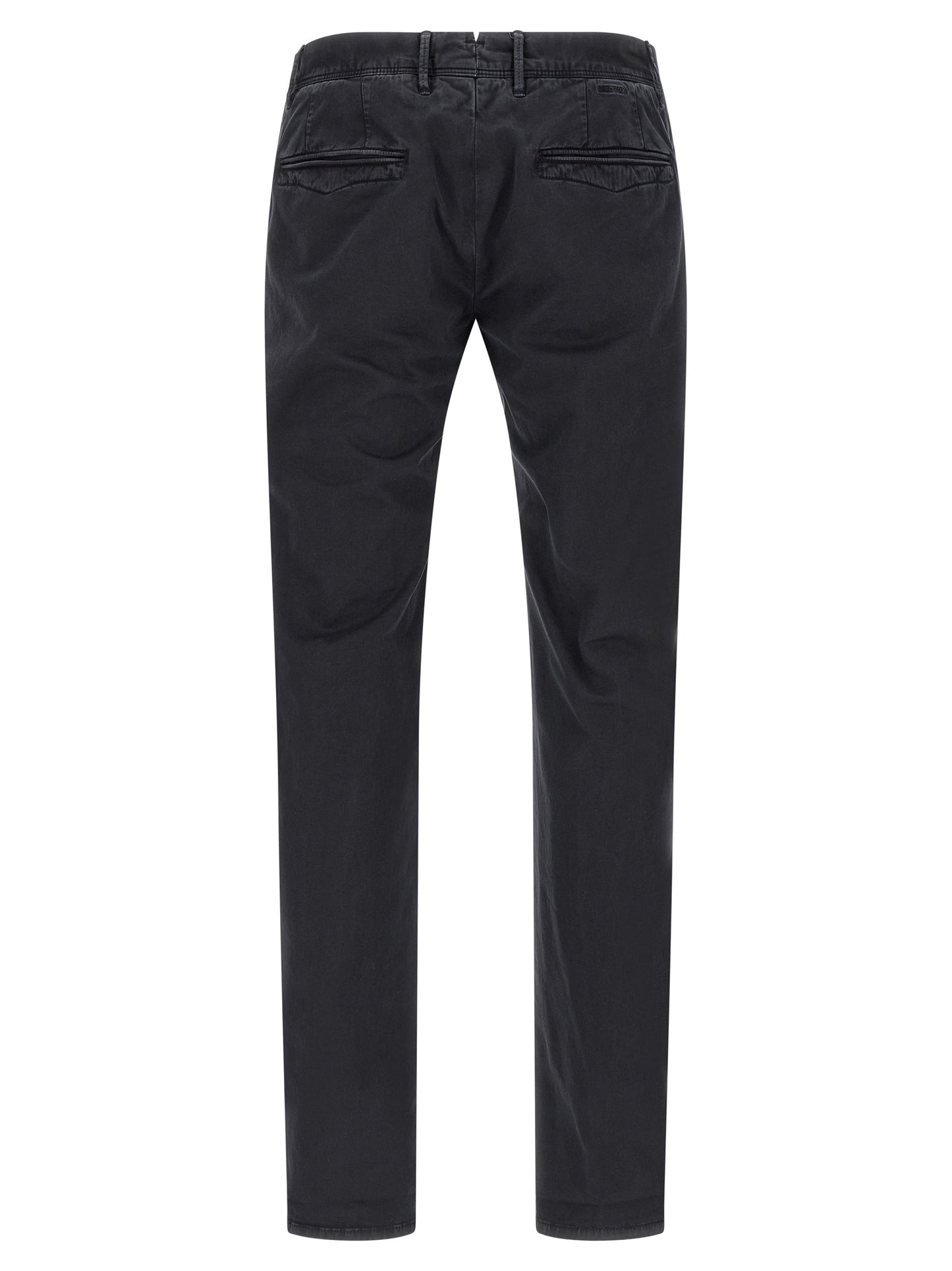 Casual Pants by Incotex for men in stretch cotton dark-blue features an sartorial straight-leg and long with a low rise cut for a sartorial finish.