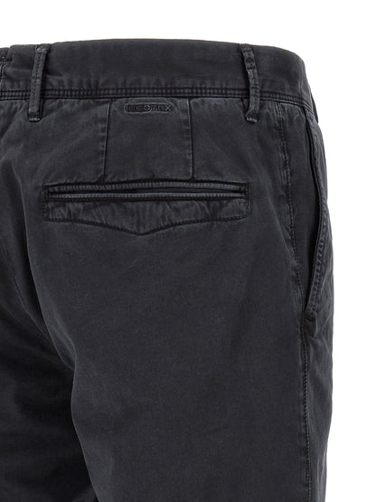 Casual Pants by Incotex for men in stretch cotton dark-blue features an sophisticated low rise and straight-leg with a precise long, creating a sophisticated and sophisticated silhouette.