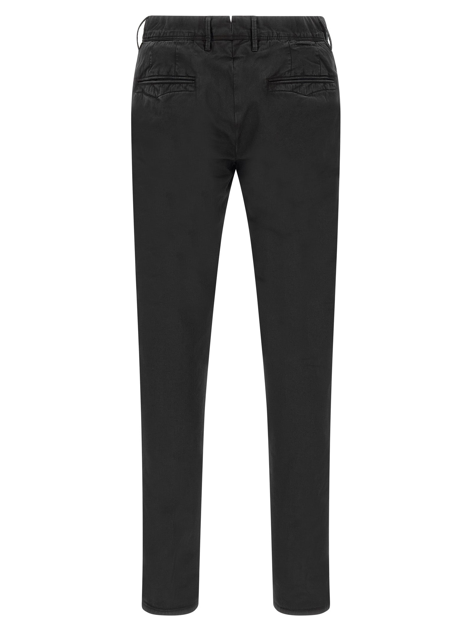 Trousers by Incotex for men in stretch cotton black features a tailored silhouette with a tailored straight-leg, defined by its long and a sophisticated low rise.