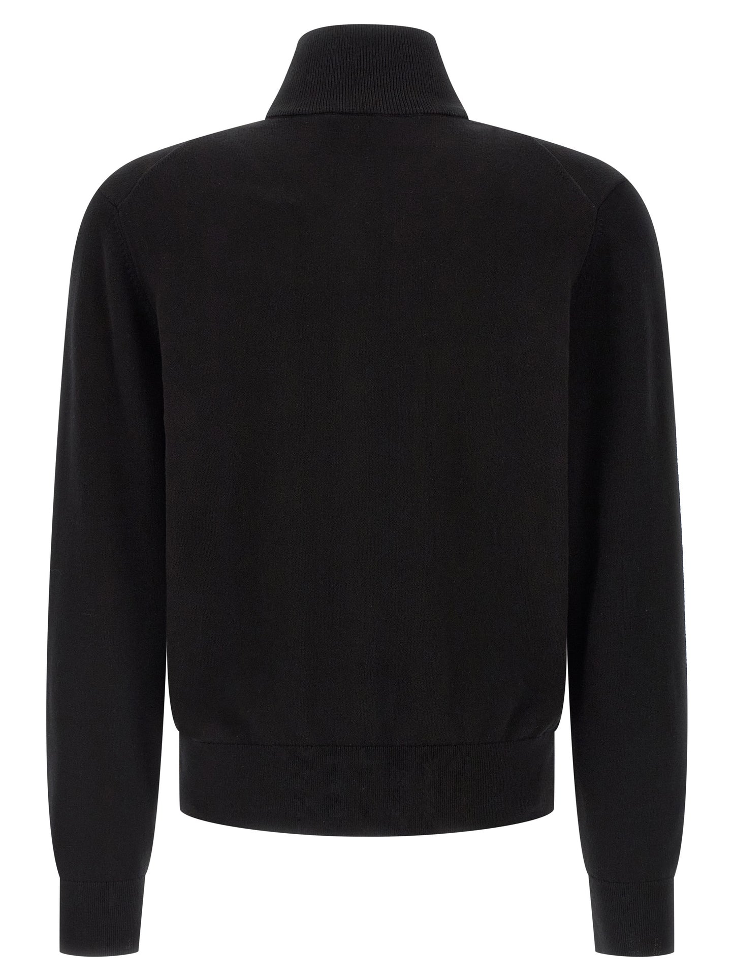 Cardigan by Hugo Boss for men in cotton black showcases a captivating silhouette, artfully detailed with a captivating and high-neck neckline for a truly sophisticated captivating look.