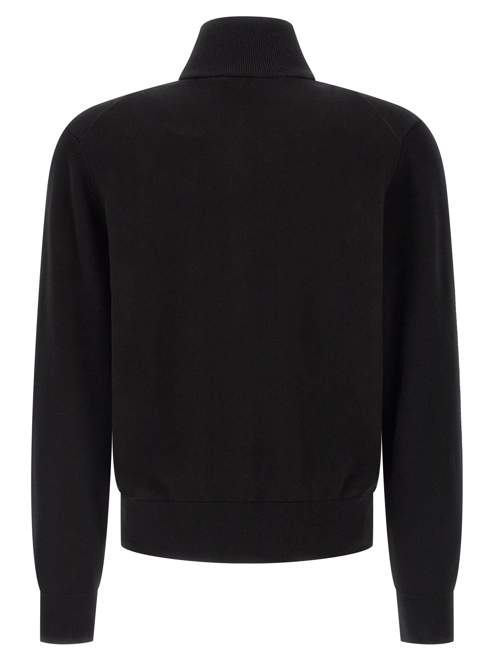 Cardigan by Hugo Boss for men in cotton black showcases a captivating silhouette, artfully detailed with a captivating and high-neck neckline for a truly sophisticated captivating look.