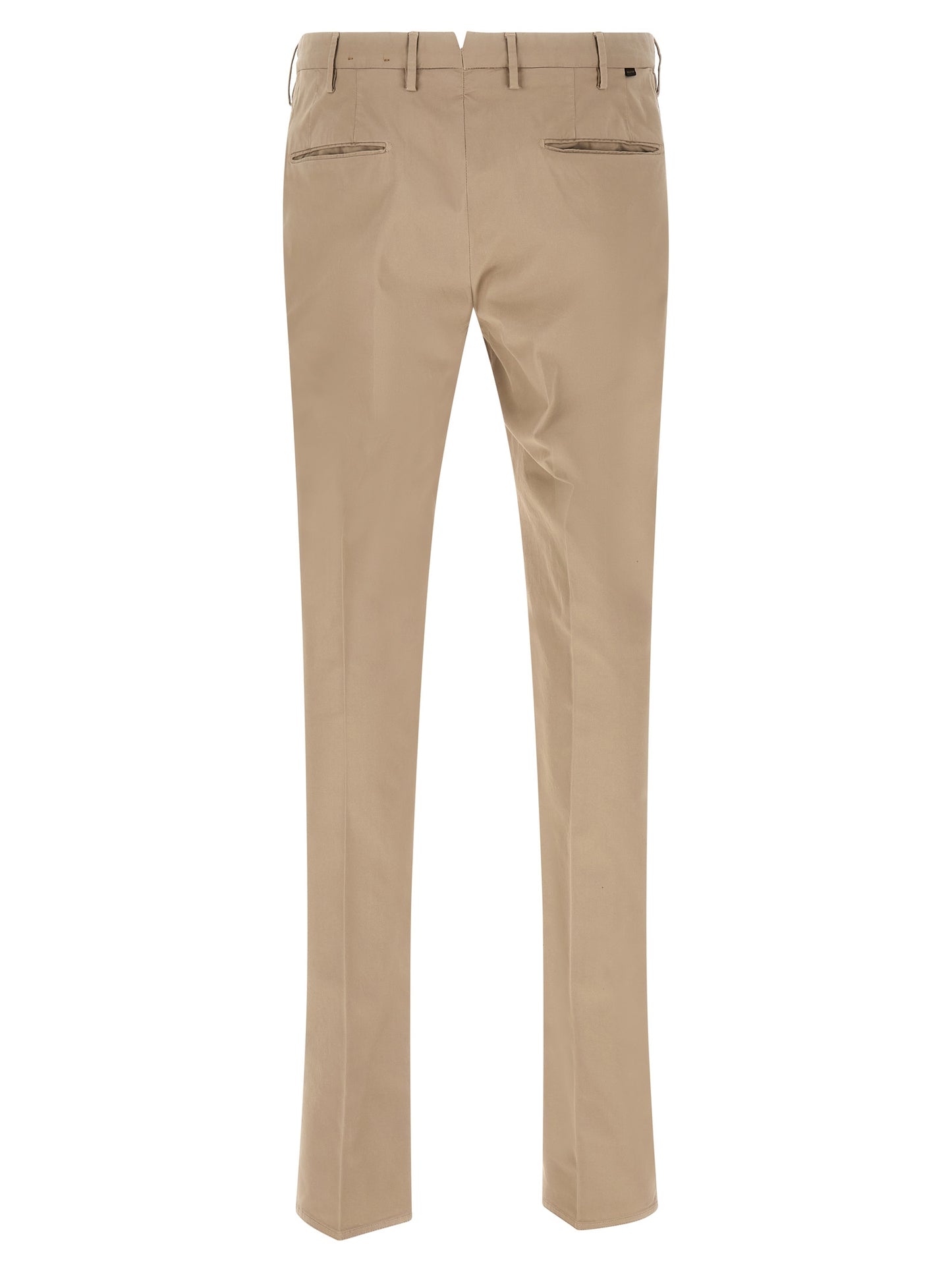 Trousers by Incotex for men in stretch cotton beige features a artisanal silhouette, showcasing a sophisticated with a long and for a artisanal finish.
