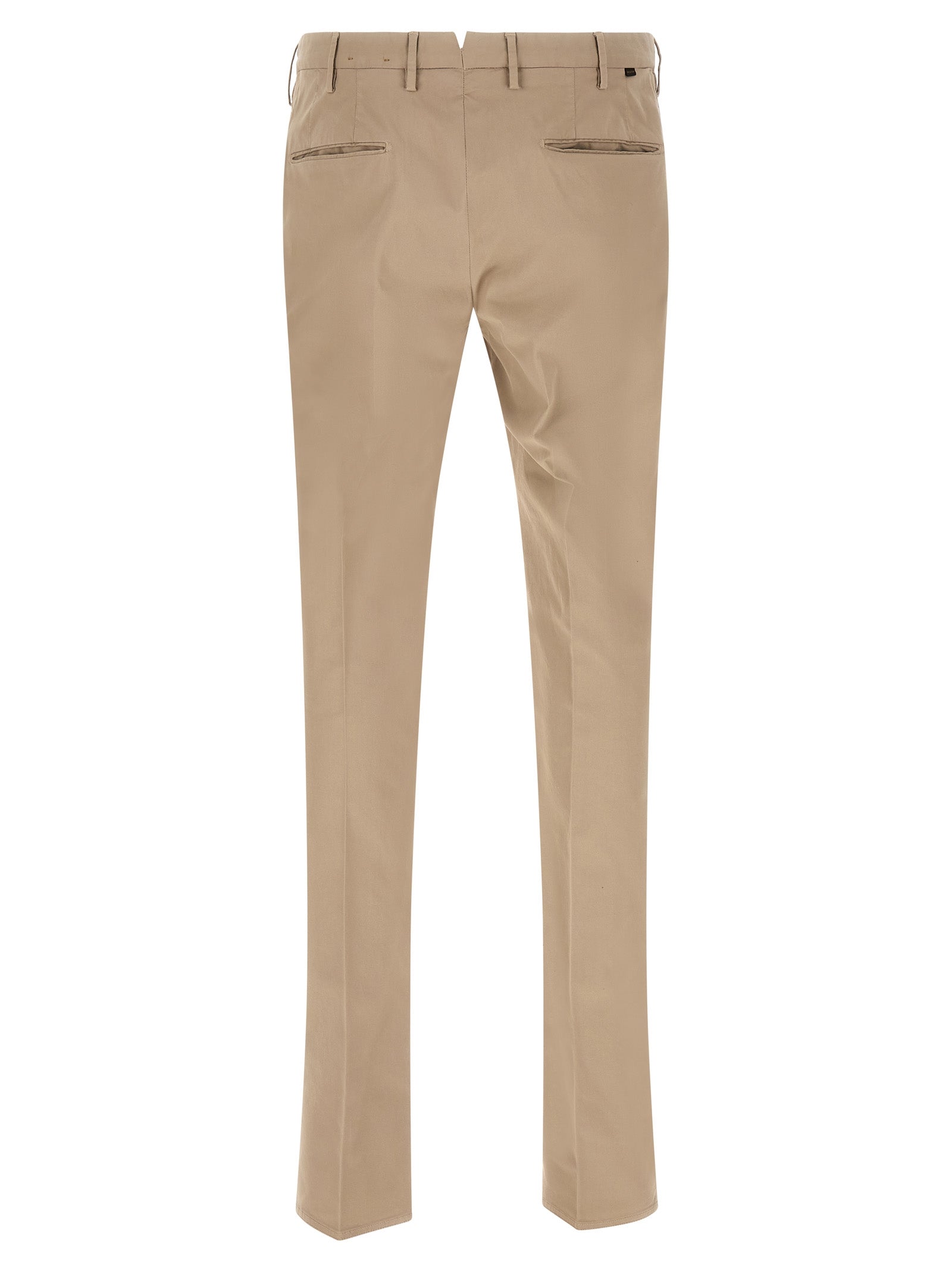 Trousers by Incotex for men in stretch cotton beige features a artisanal silhouette, showcasing a sophisticated with a long and for a artisanal finish.