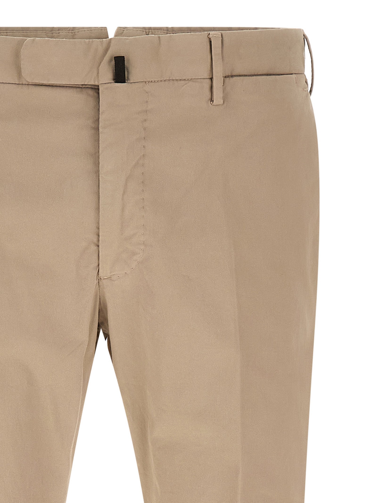 Trousers by Incotex for men in stretch cotton beige features a sculptural silhouette, showcasing a sculptural and long with a sophisticated for a sculptural finish.