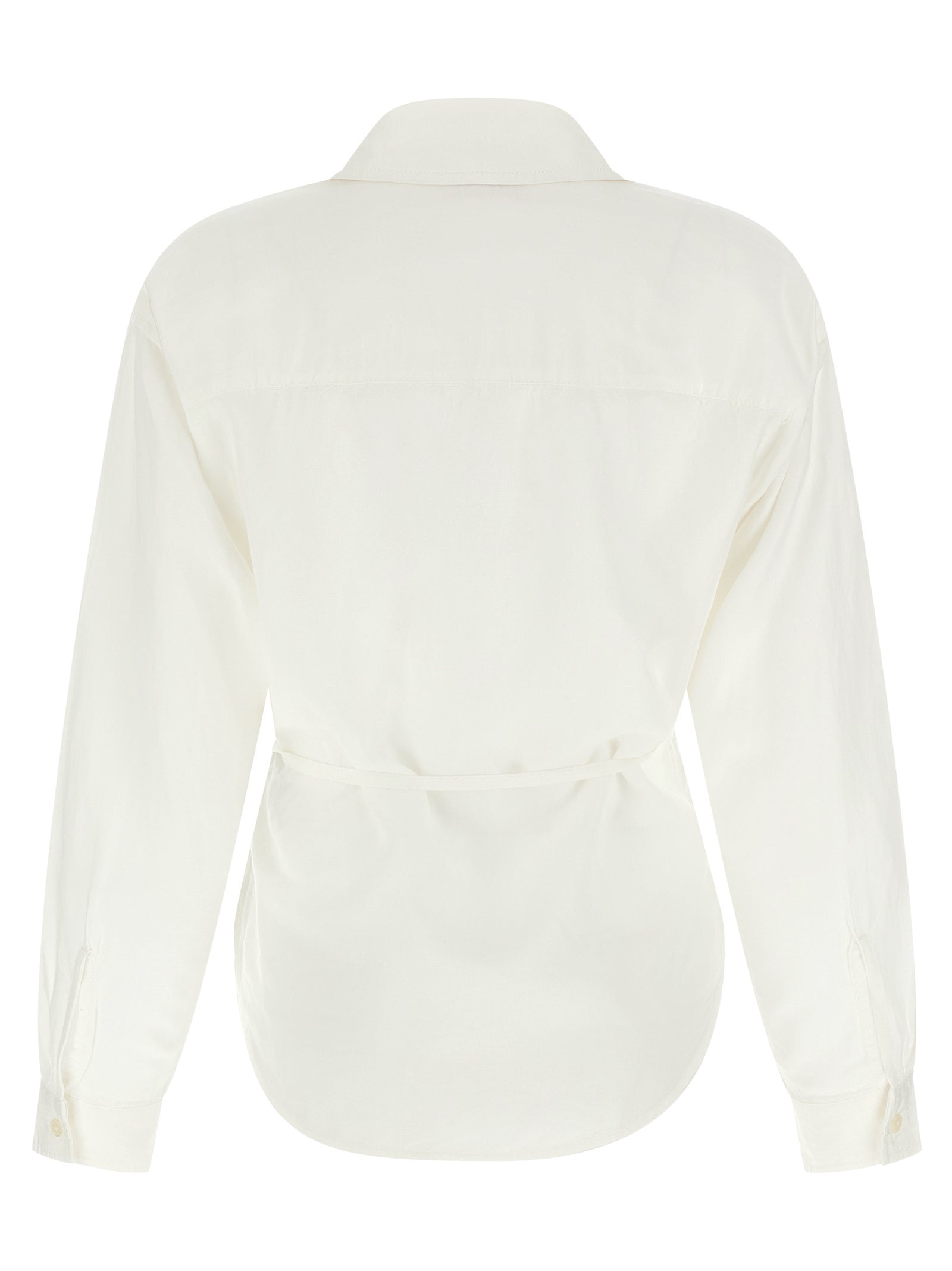 Blouse by Diesel for women in viscose modal & linen white, featuring a nuanced and nuanced v-neck neckline for a sophisticated finish.