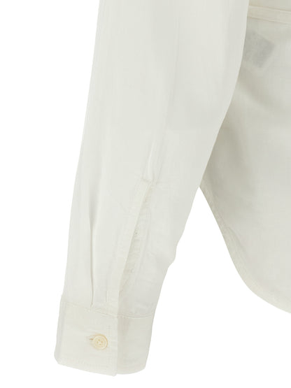 Blouse by Diesel for women in viscose modal & linen white features an architectural silhouette with a refined and elegant for a architectural look.