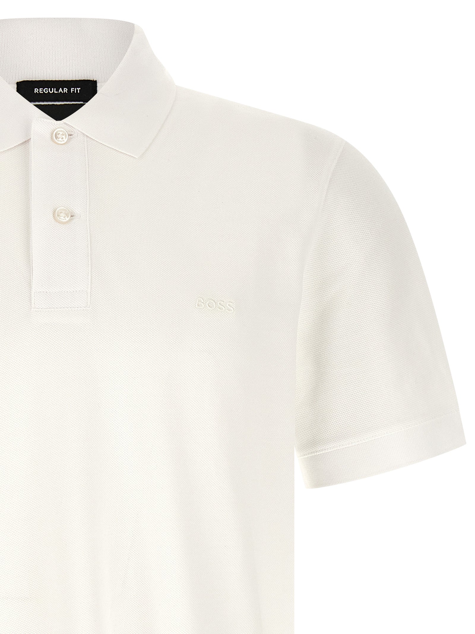 Polo Shirt by Hugo Boss for men in cotton white presents a crisp silhouette, artfully detailed with a crisp and crisp .