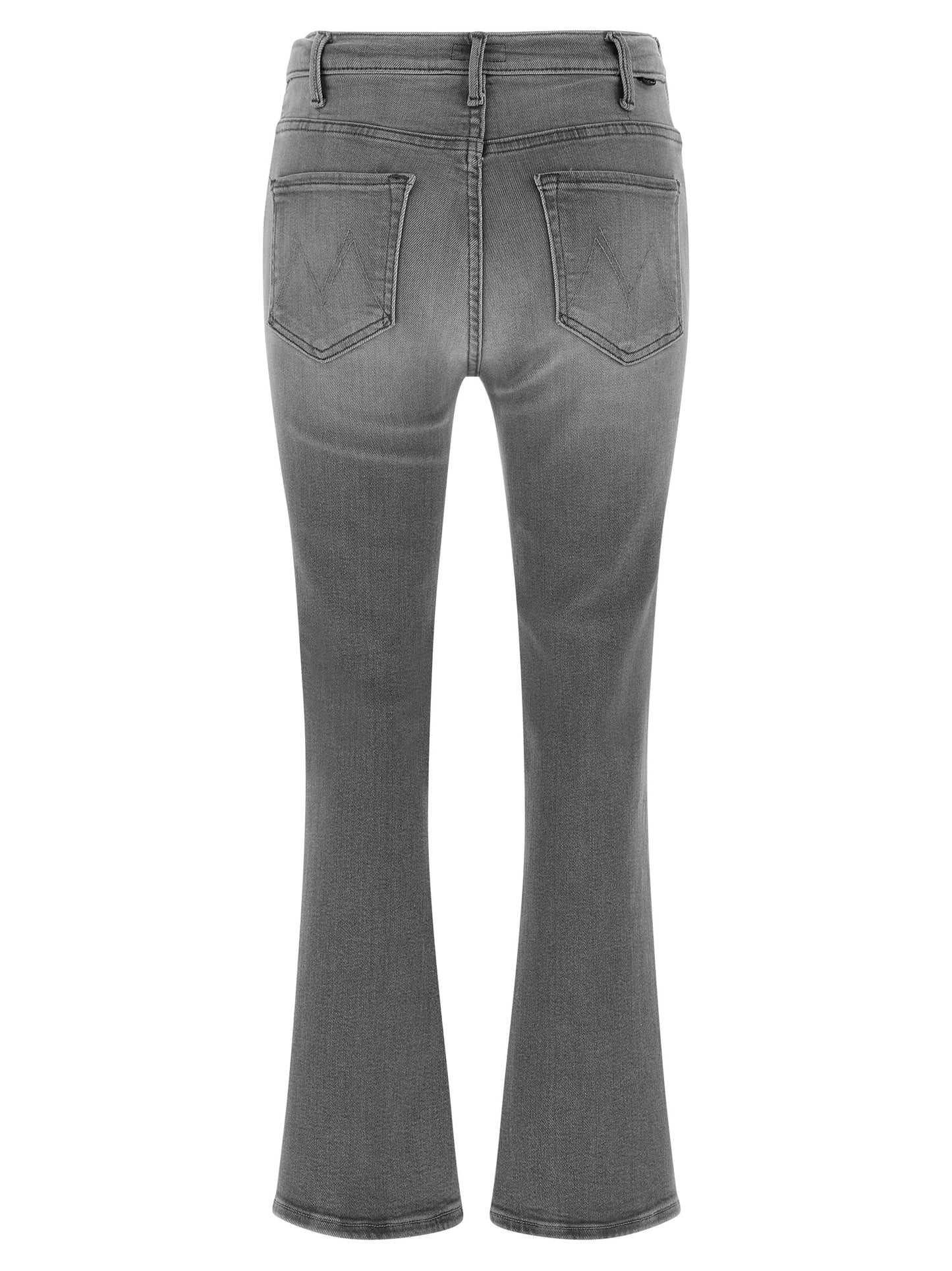 Jeans by Mother Denim for women in stretch denim cotton polyester gray presents a refined pantology silhouette, artfully defined by a refined pantology skinny-leg & skinny, short, and a sophisticated .