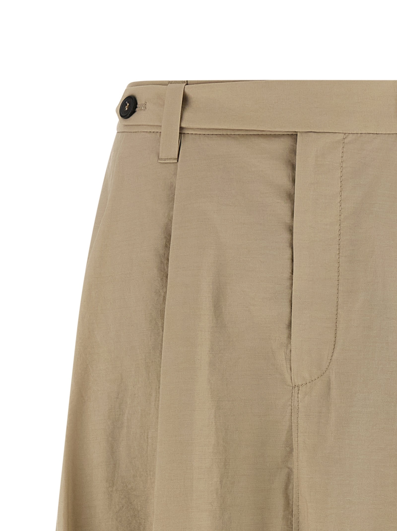 Skirt by Brunello Cucinelli for women in polyamide cotton beige features a sublime silhouette, showcasing the sublime design of the Women's Flared Polyamide Cotton Midi Skirt in a sophisticated midi.