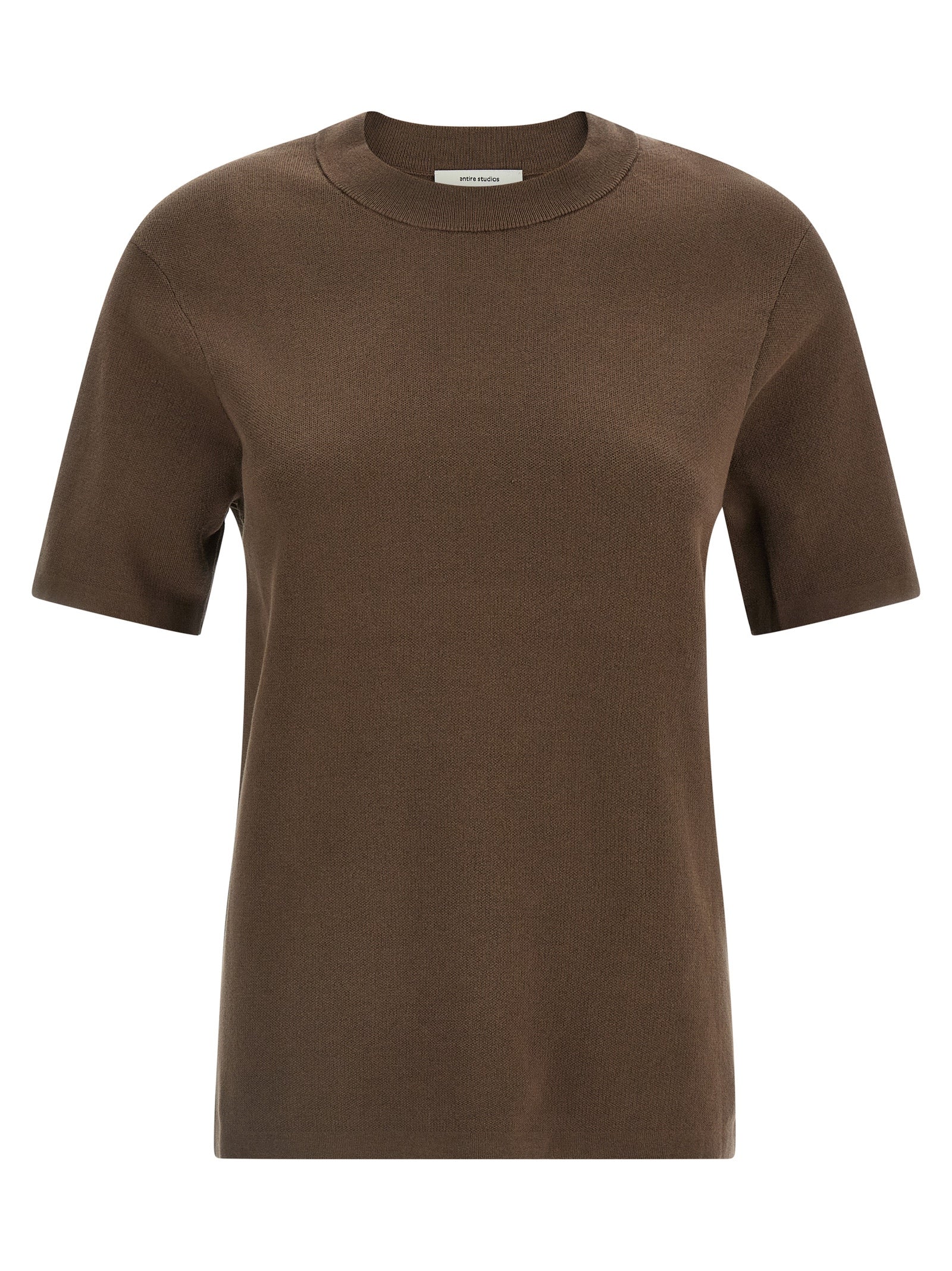 T-Shirt by Entire Studios for women in cotton brown features an on trend silhouette, perfectly showcasing a on trend short-sleeve and crew neckline for an elevated aesthetic.