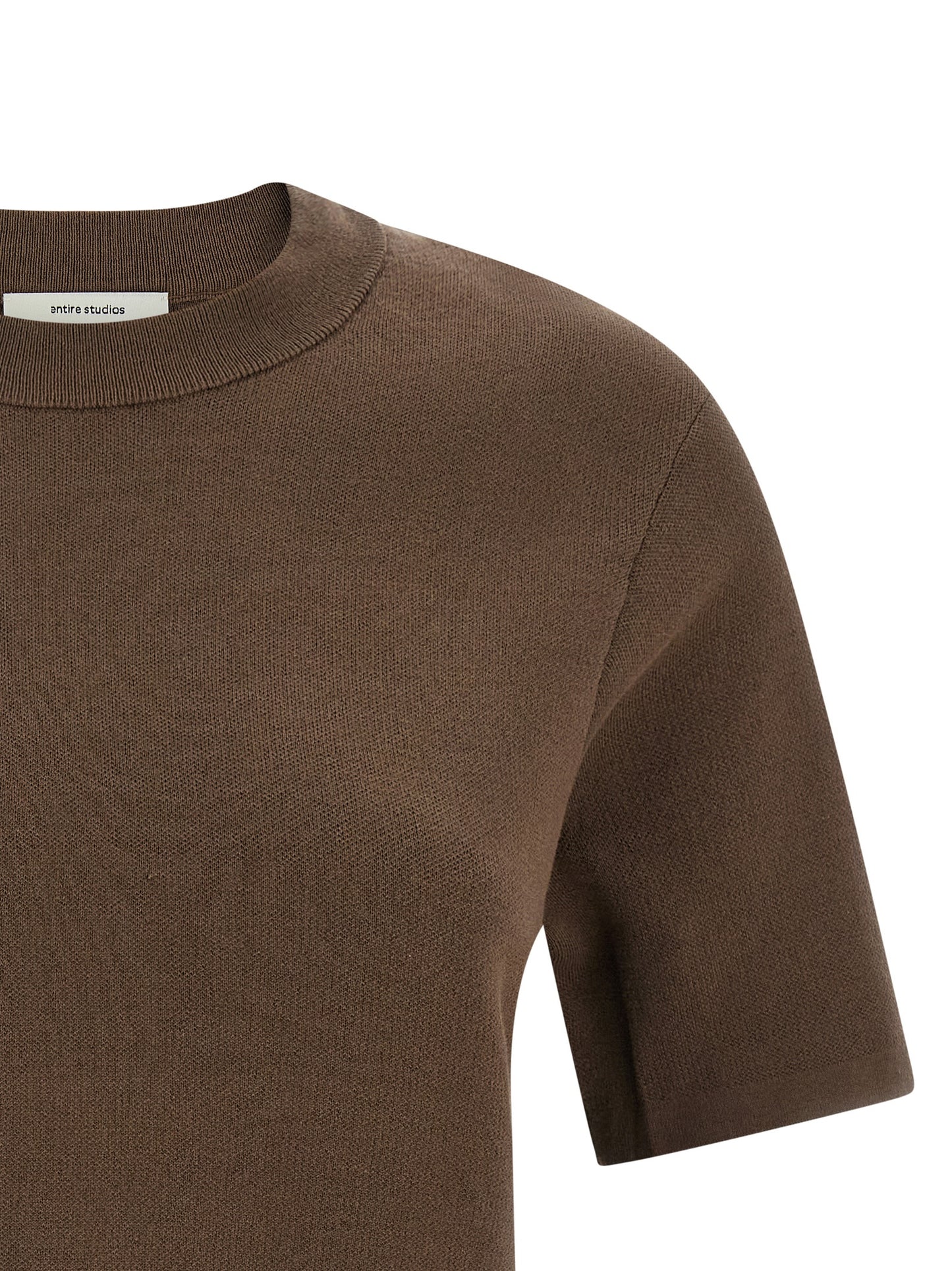T-Shirt by Entire Studios for women in cotton brown features an edgy silhouette, meticulously detailed with a sophisticated and crew neckline for a truly edgy finish.