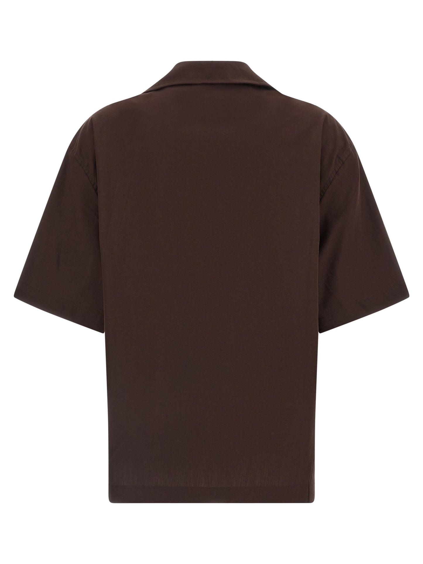 Blouse by Entire Studios for women in cotton brown showcases a sharp silhouette, elegantly detailed with a sharp and sharp .