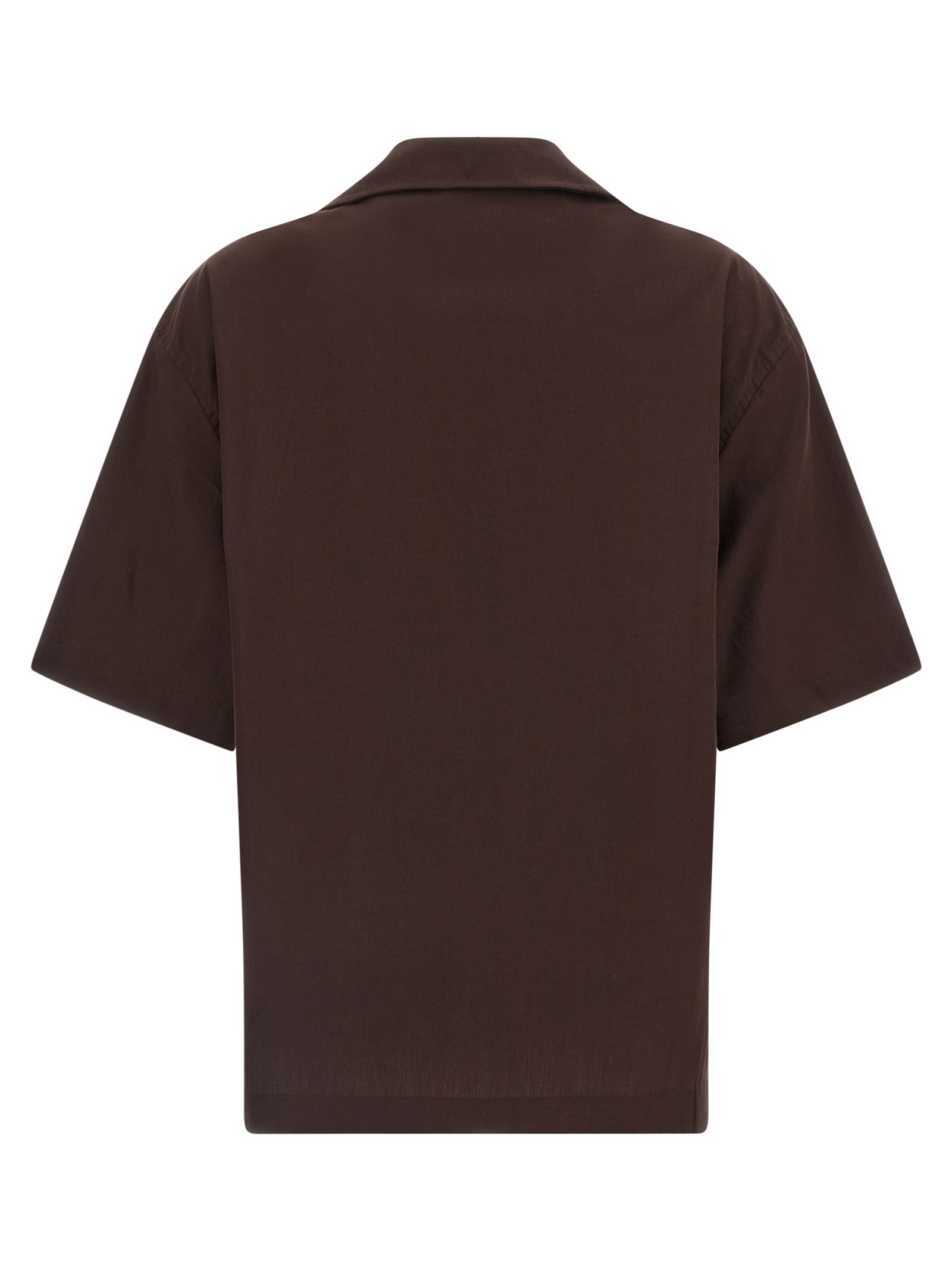 Blouse by Entire Studios for women in cotton brown showcases a sharp silhouette, elegantly detailed with a sharp and sharp .