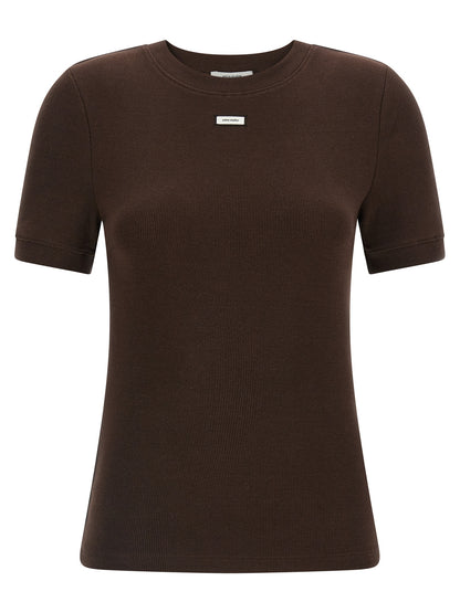Entire Studios Women's Crew Neck Stretch Cotton T-Shirt - Brown