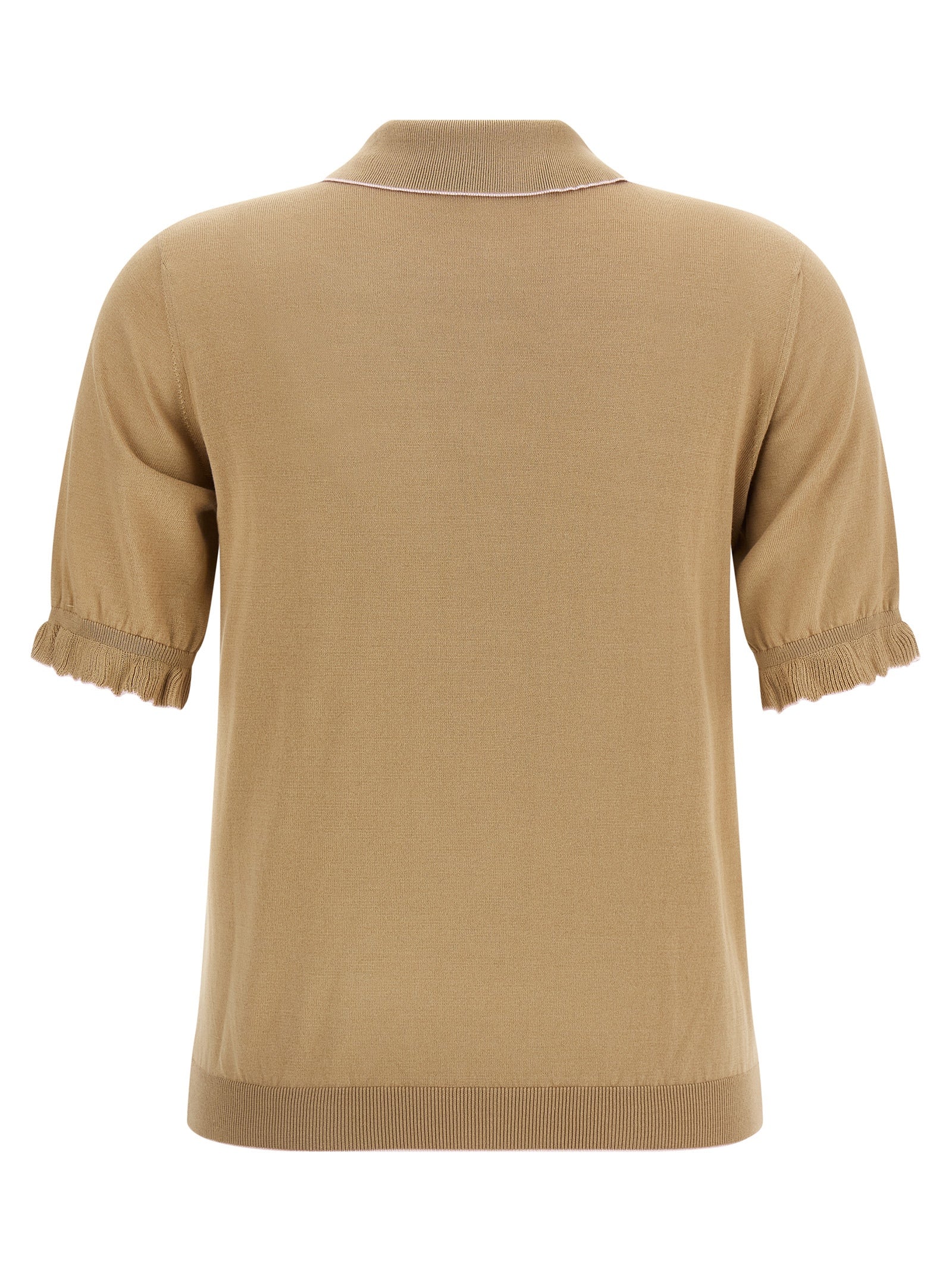 Polo Shirt by Fabiana Filippi for women in cotton & silk beige showcases a enviable silhouette, featuring a refined and for a enviable finish.
