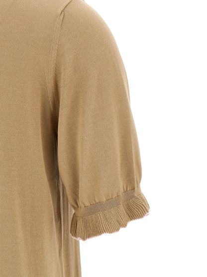 Polo Shirt by Fabiana Filippi for women in cotton & silk beige features a eye catching silhouette, showcasing a refined and for a eye catching finish.