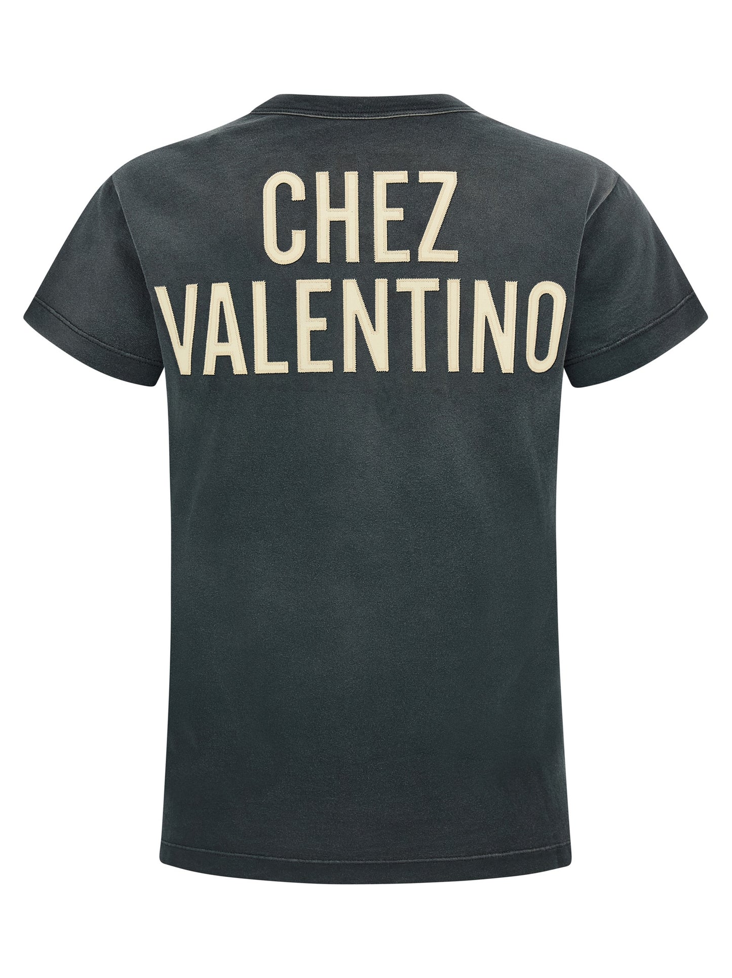 T-Shirt by Valentino Garavani for women in cotton gray & print showcases a chic silhouette, artfully detailed with a chic crew neckline and for a chic finish.