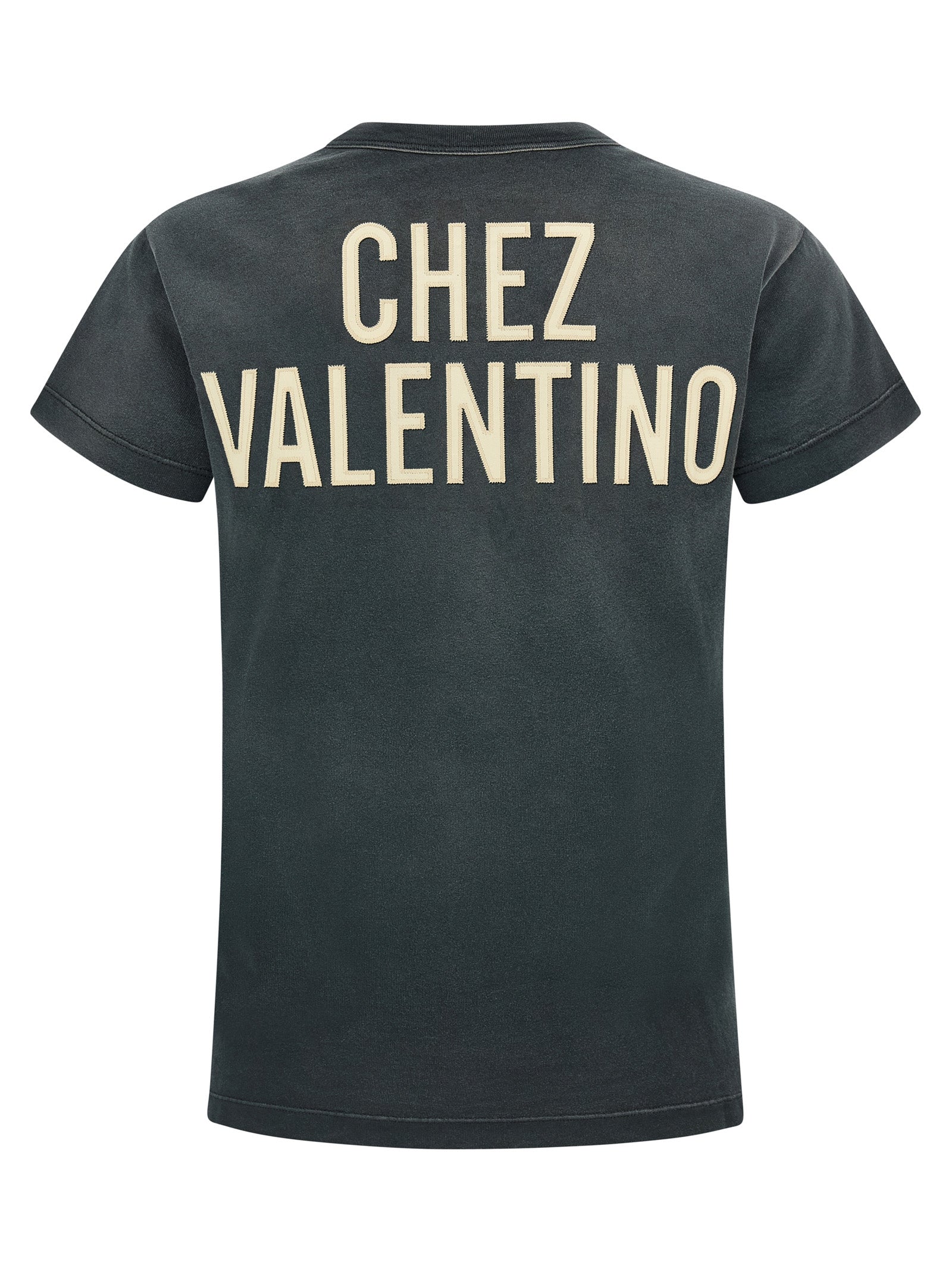 T-Shirt by Valentino Garavani for women in cotton gray & print showcases a chic silhouette, artfully detailed with a chic crew neckline and for a chic finish.