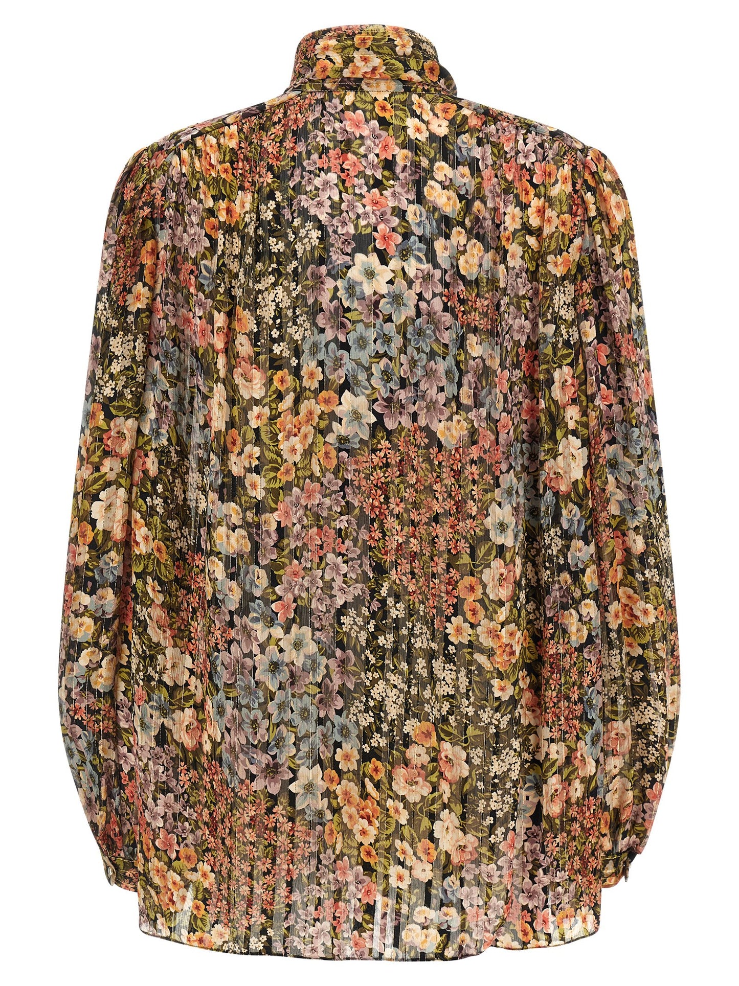 Valentino Garavani Women's Metallized Fiber & Silk Blouse - Multicolor Transparent Print