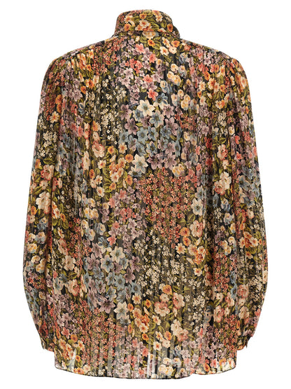 Valentino Garavani Women's Metallized Fiber & Silk Blouse - Multicolor Transparent Print
