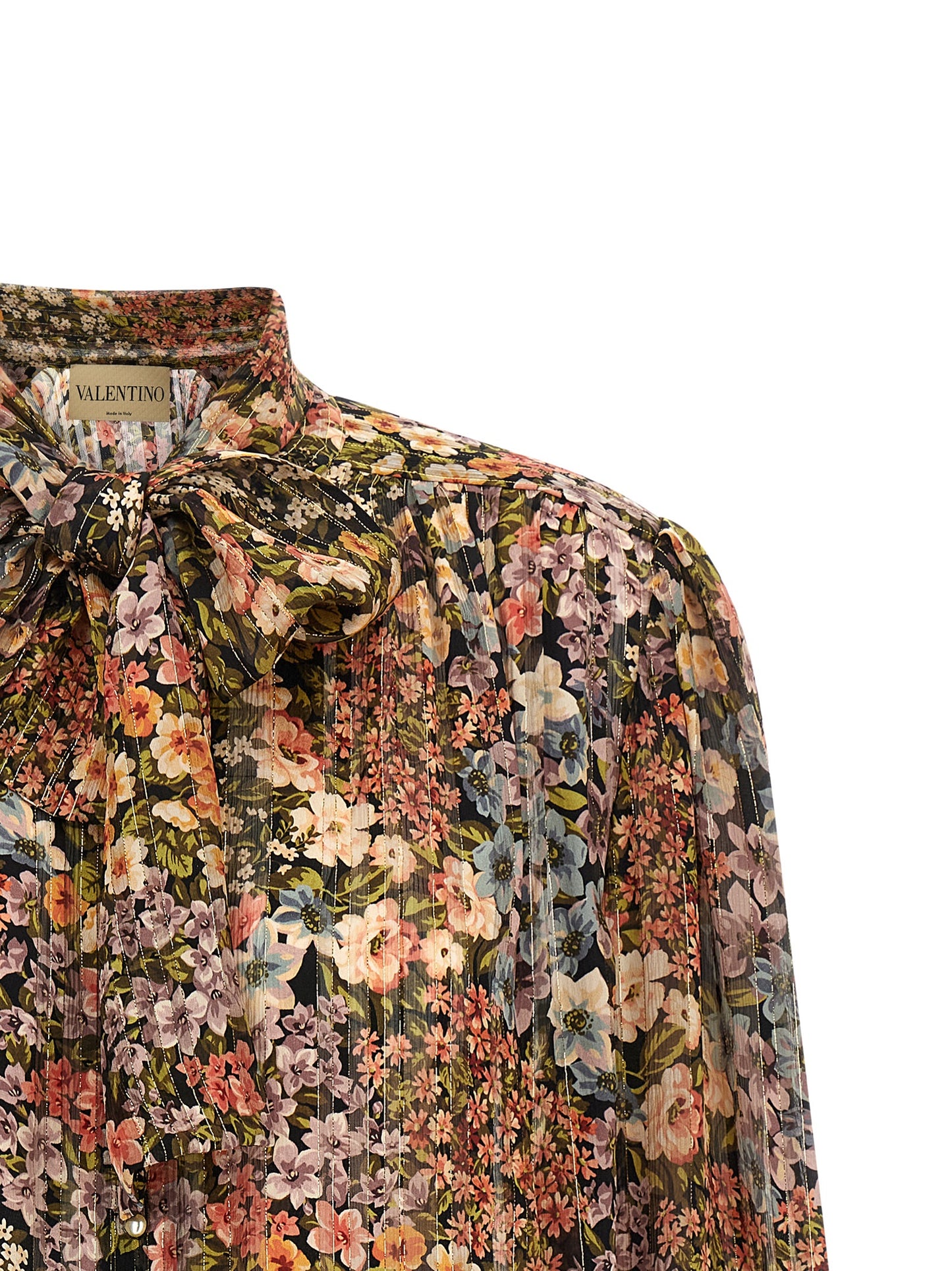Valentino Garavani Women's Metallized Fiber & Silk Blouse - Multicolor Transparent Print