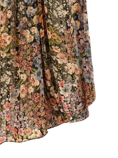 Valentino Garavani Women's Metallized Fiber & Silk Blouse - Multicolor Transparent Print