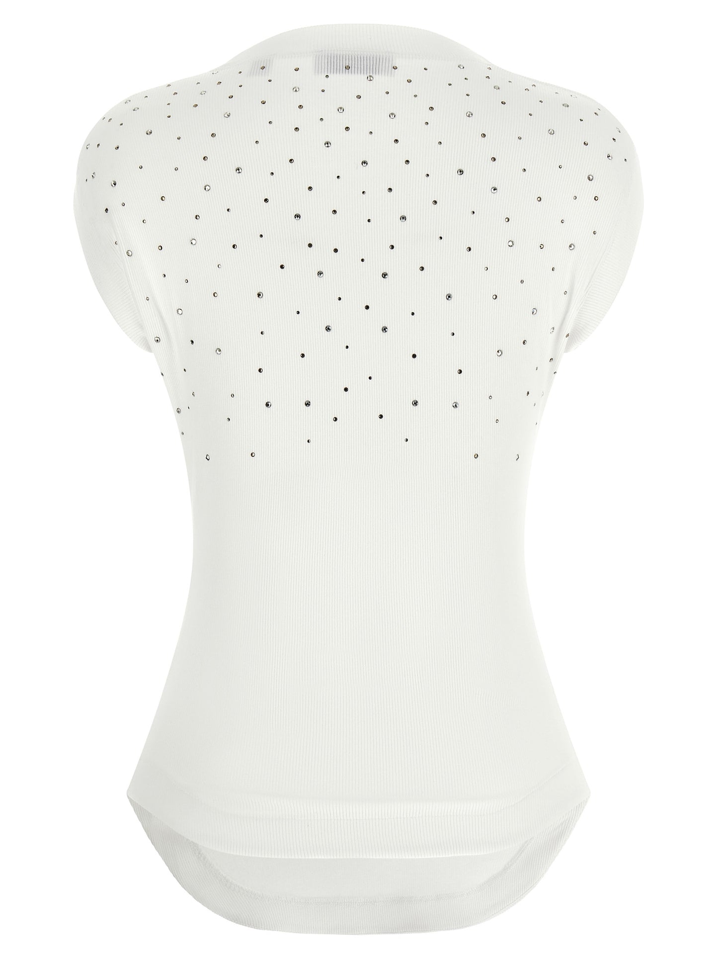 T-Shirt by Off-White for women in stretch viscose white showcases a fashionable silhouette, elegantly detailed with a fashionable and crew neckline for a sophisticated, high-fashion look.