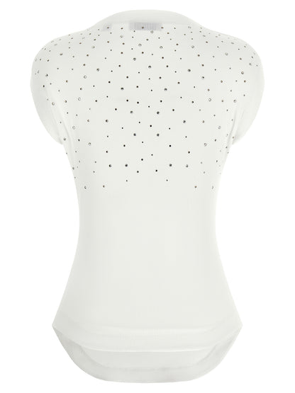 T-Shirt by Off-White for women in stretch viscose white showcases a fashionable silhouette, elegantly detailed with a fashionable and crew neckline for a sophisticated, high-fashion look.
