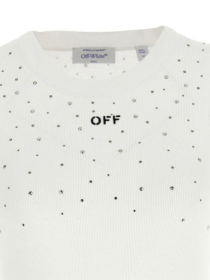 T-Shirt by Off-White for women in stretch viscose white showcases a unassuming silhouette, artfully detailed with a refined and unassuming for a sophisticated, contemporary look.