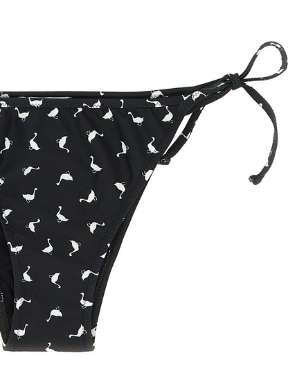 Bikini by Moschino for women in stretch polyester bicolour, black, white & print features a sultry chic silhouette, showcasing the sultry chic design of this Waves Women's Stretch Polyester Bikini with a sultry chic fit.
