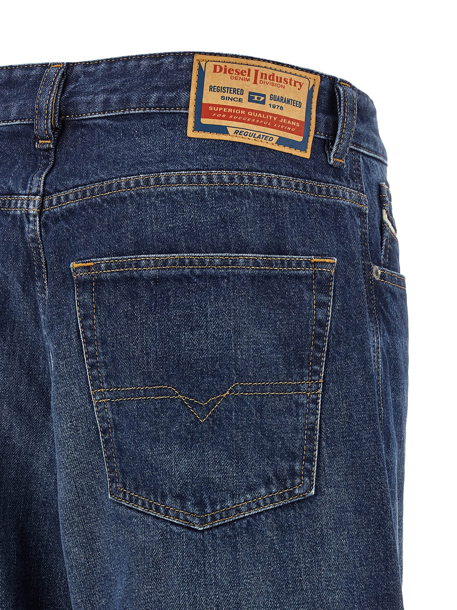 Jeans by Diesel for women in denim cotton blue features a refined silhouette with a refined wide, defined by a low rise and a refined long for a refined finish.