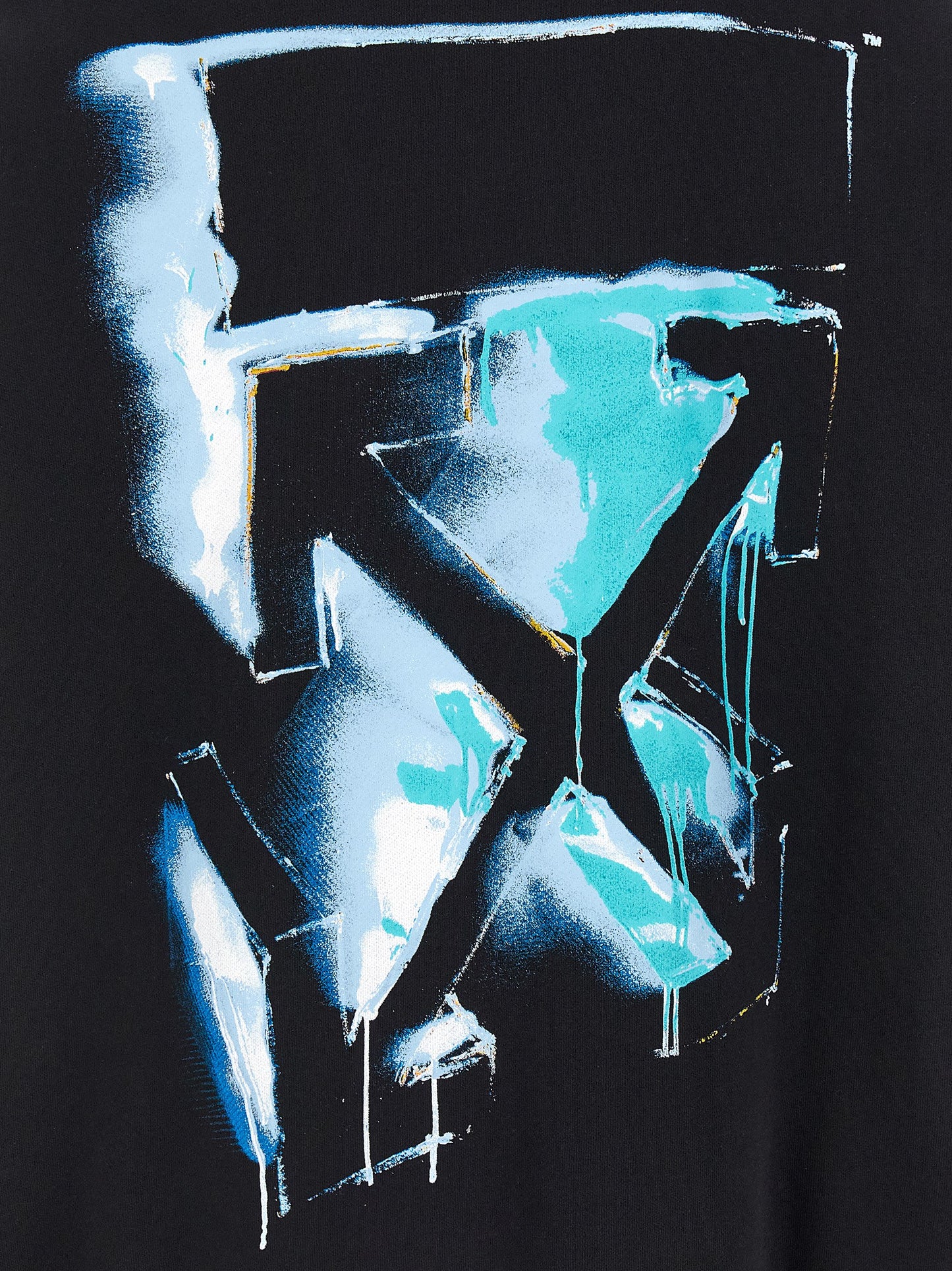 Sweatshirt Hoodie by Off-White for men in cotton black, white, signature & print features an dramatic silhouette, showcasing a sophisticated and dramatic for a refined, modern aesthetic.