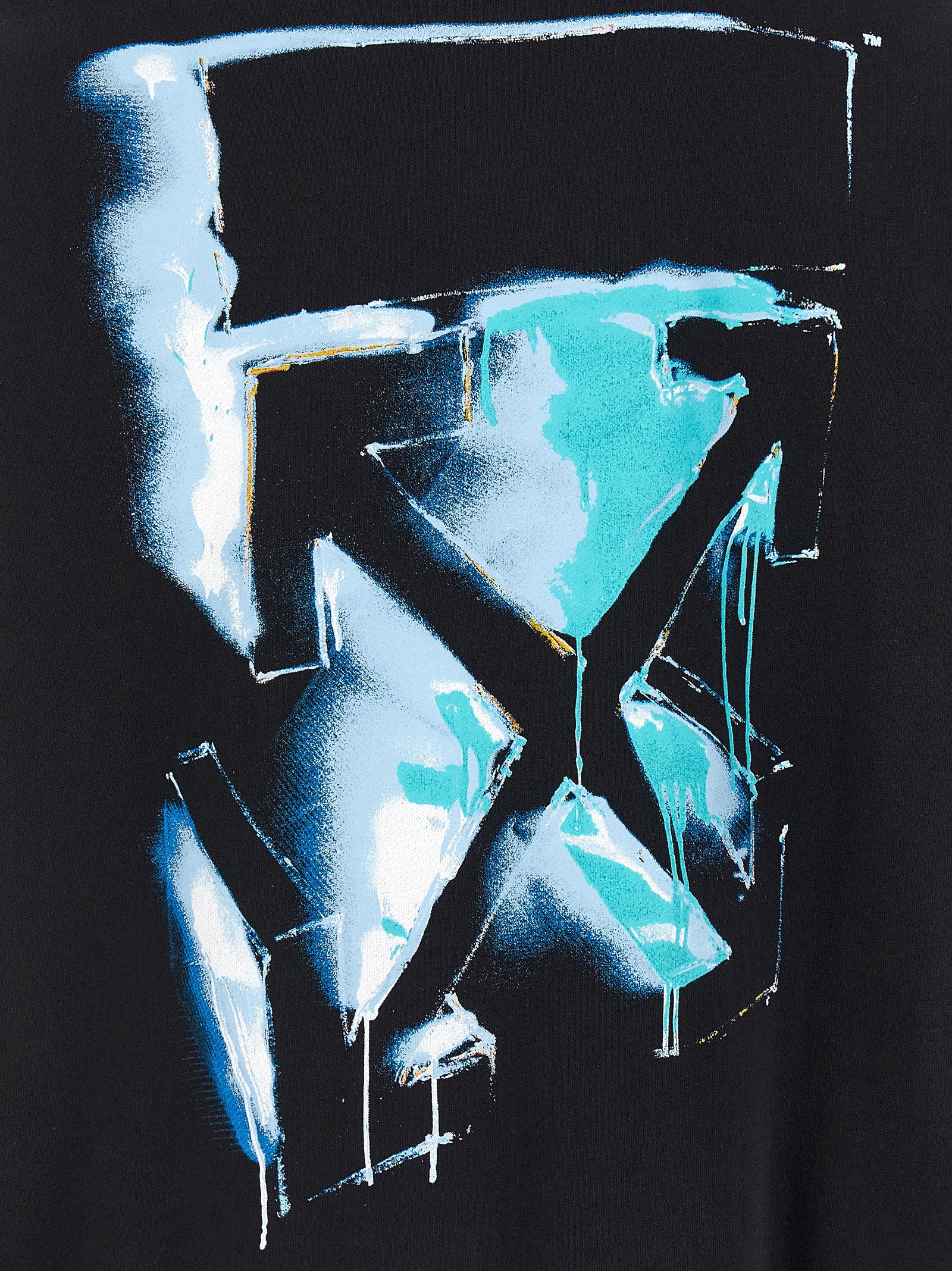 Sweatshirt Hoodie by Off-White for men in cotton black, white, signature & print features an dramatic silhouette, showcasing a sophisticated and dramatic for a refined, modern aesthetic.