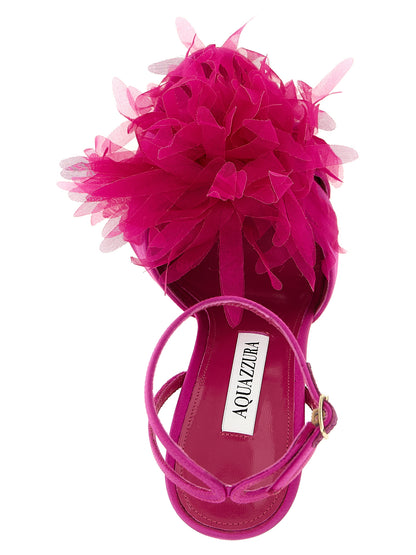 Stiletto Ankle Strap Sandals by Aquazzura for women in lamb leather fuchsia features an effortlessly chic silhouette from the Women's Lamb Leather Stiletto Ankle Strap Sandals collection, showcasing a effortlessly chic stiletto and elegant .